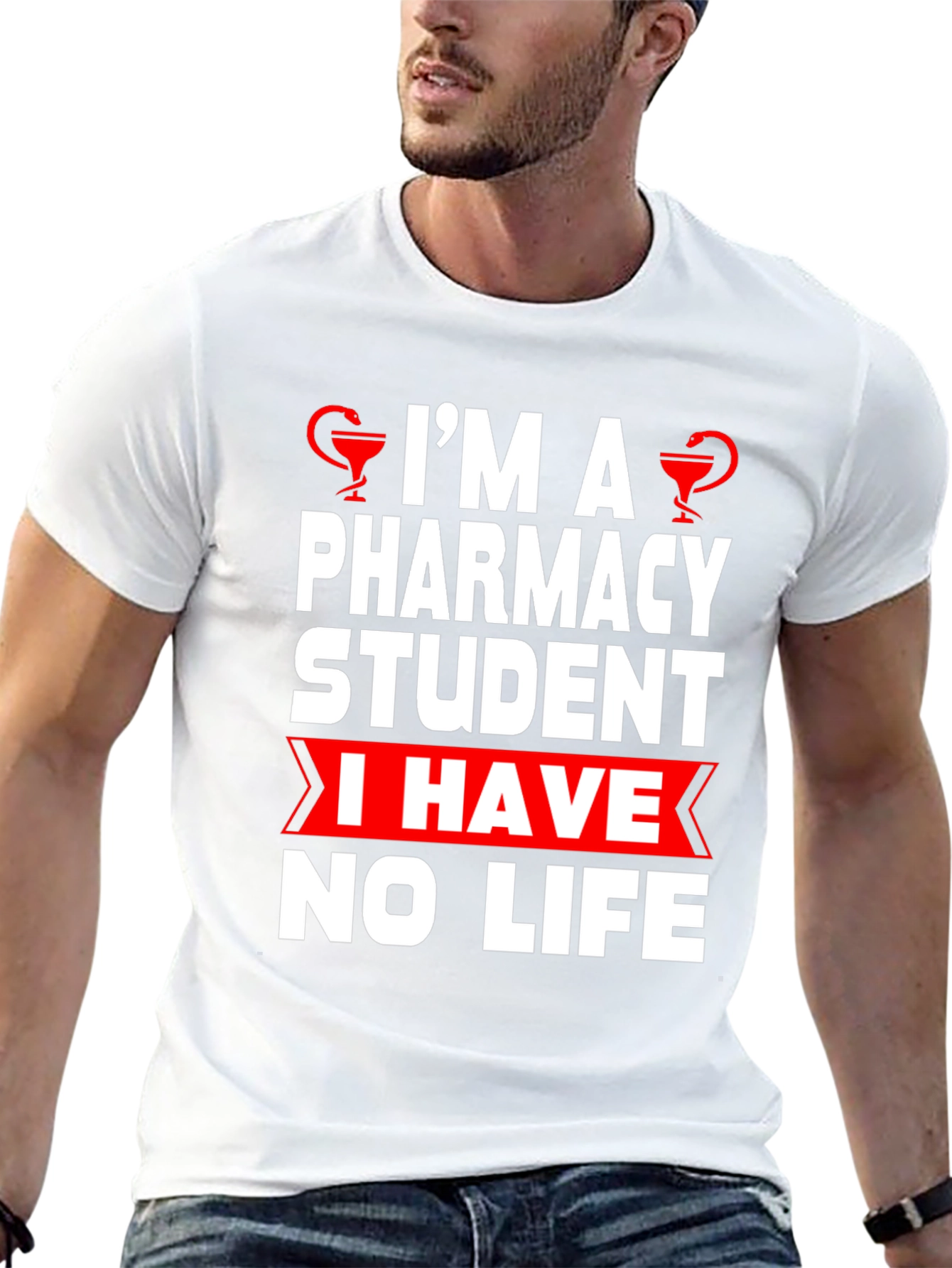 Black Pharmacy Student Humor T-Shirt - No Life! view 13