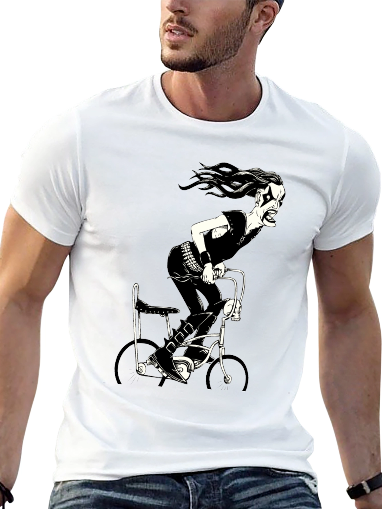 Black Black Metal Bike Rider Graphic T-Shirt view 13