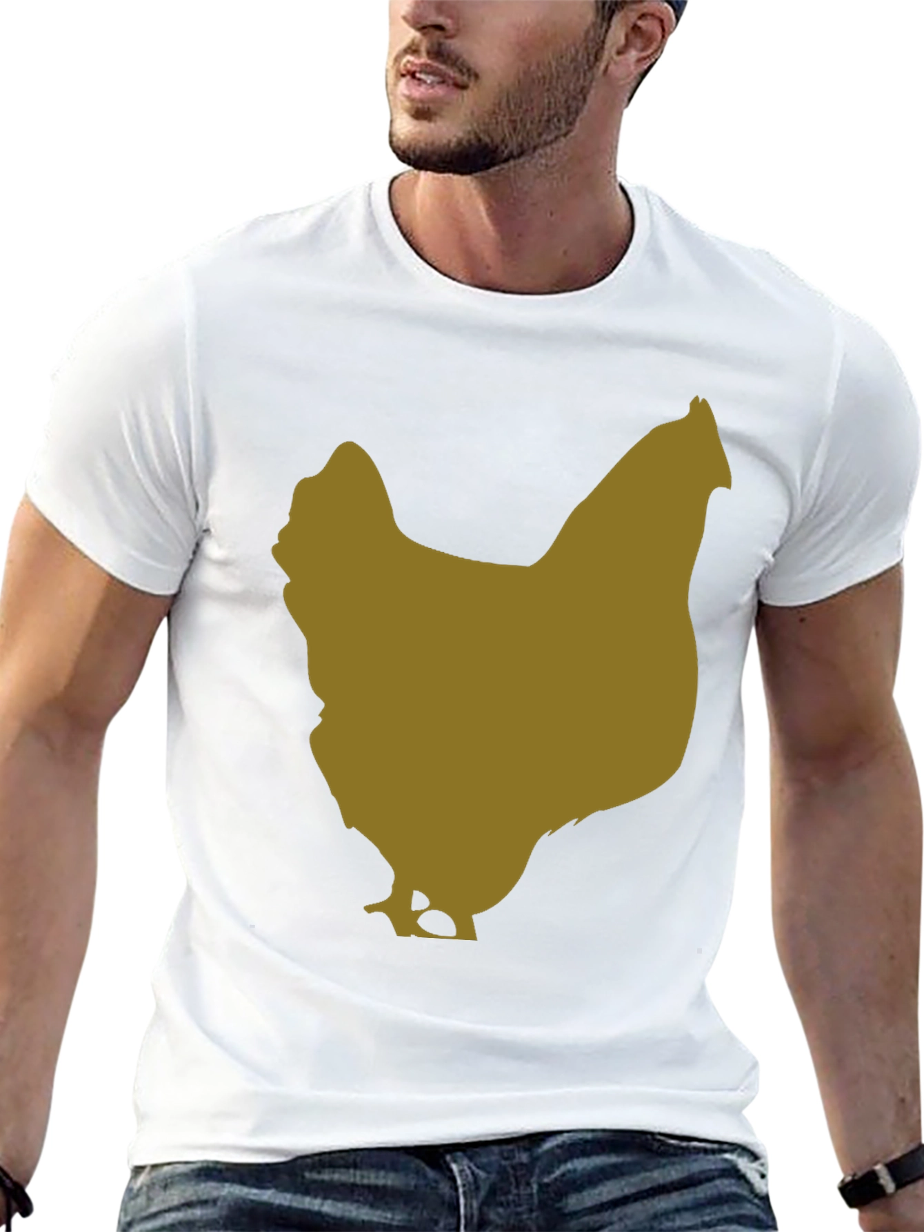 Black Chicken Silhouette Tee - Black Cotton Blend view 13