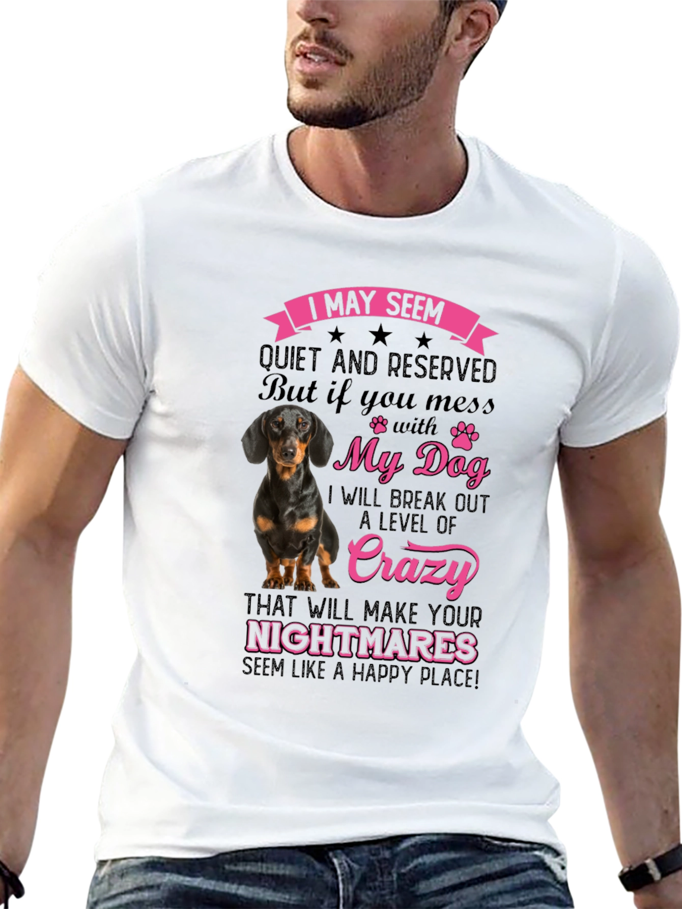 Black Dog Lover T-Shirt - I May Seem Quiet view 13