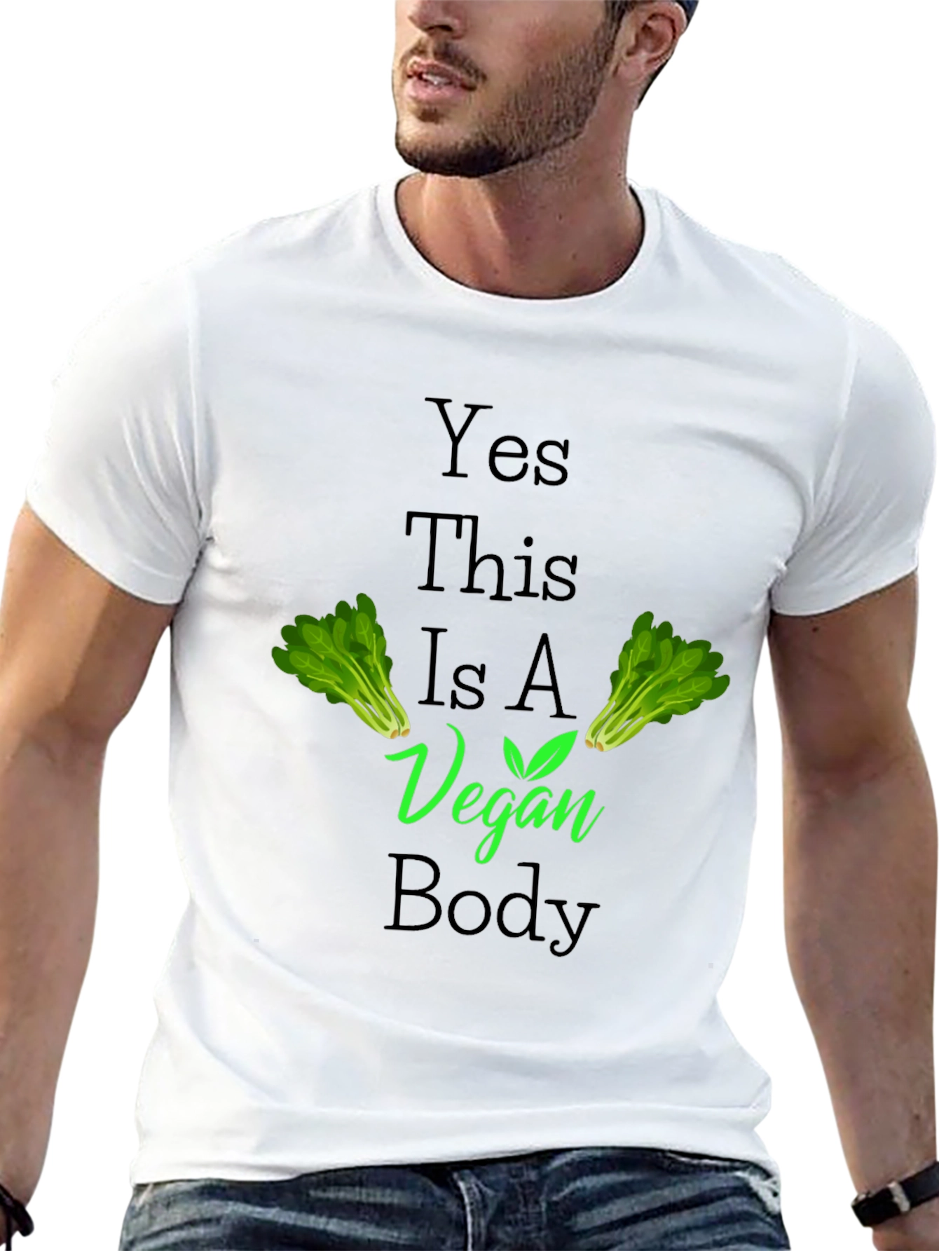 Black Vegan Body T-Shirt - Plant Powered Lifestyle Apparel view 13