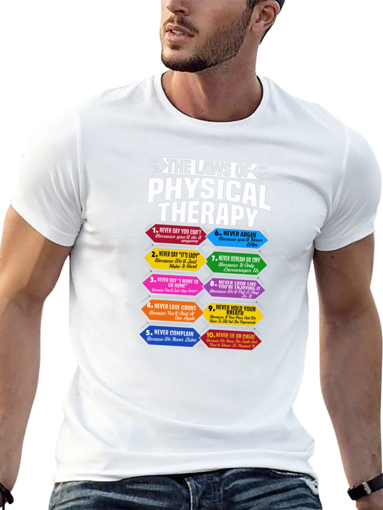 Black Physical Therapy Laws T-Shirt Funny PT Gift view 13