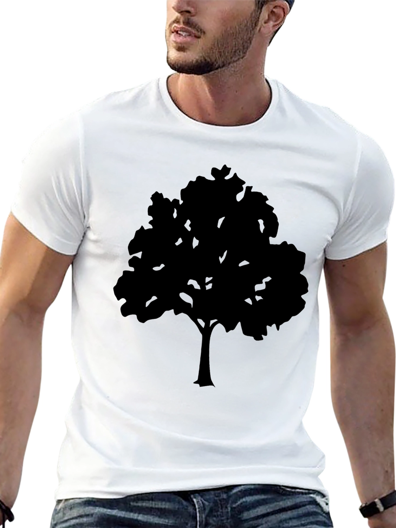 Black Black Tree Graphic Tee - Nature Inspired Design view 13