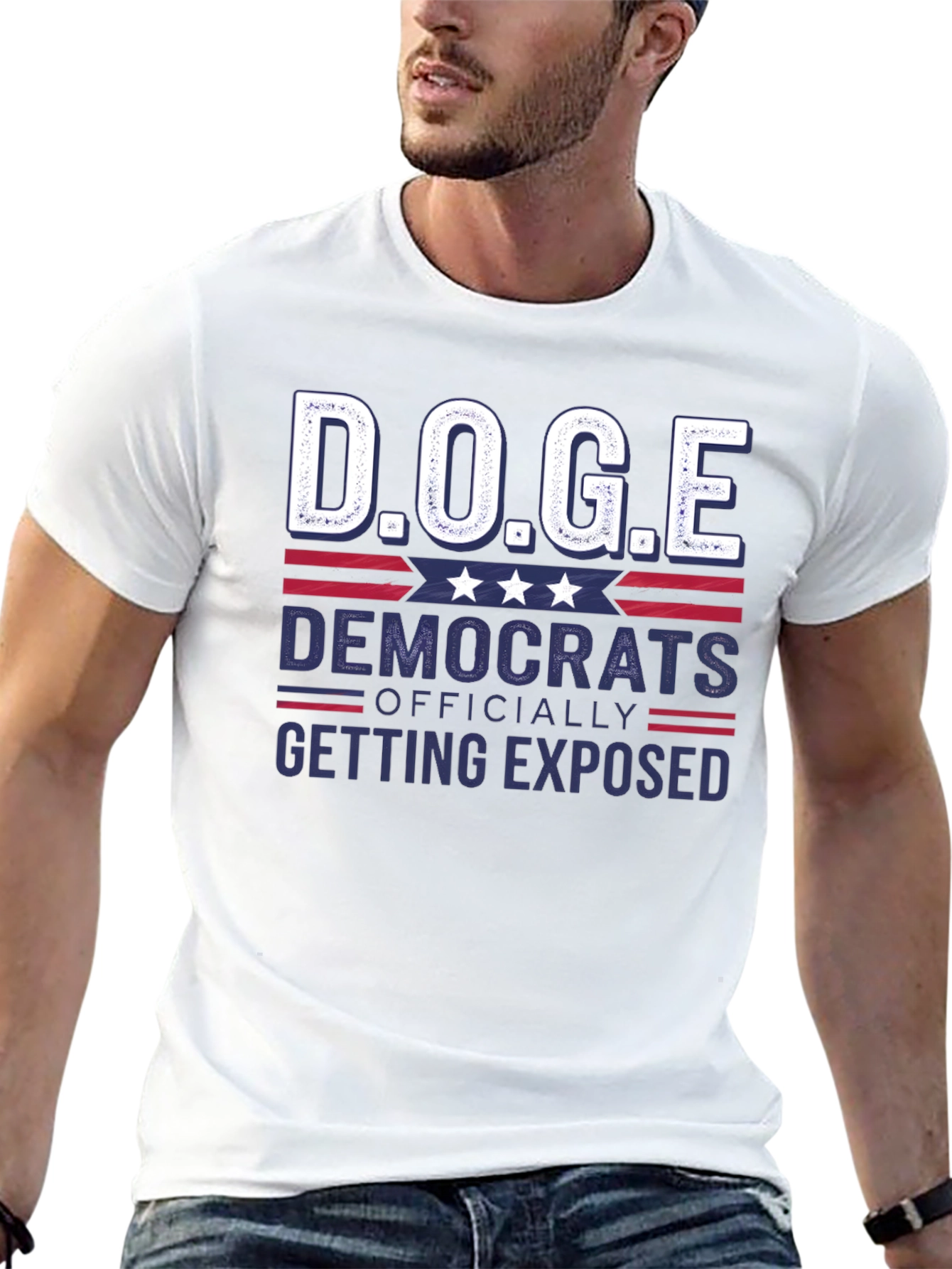 Black D.O.G.E. Democrats Exposed T-Shirt view 13