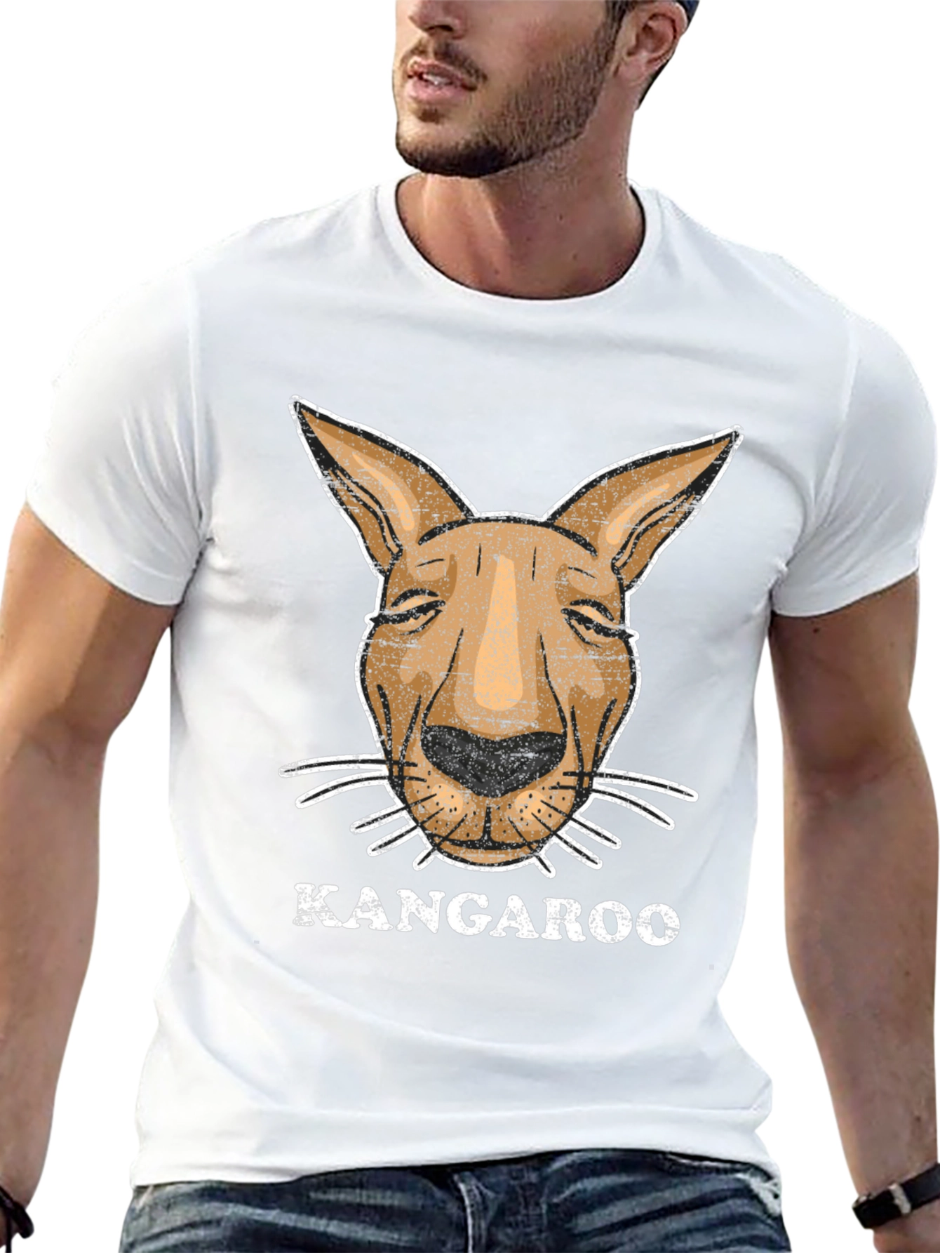 Black Kangaroo Graphic Tee - Novelty Animal Design view 13