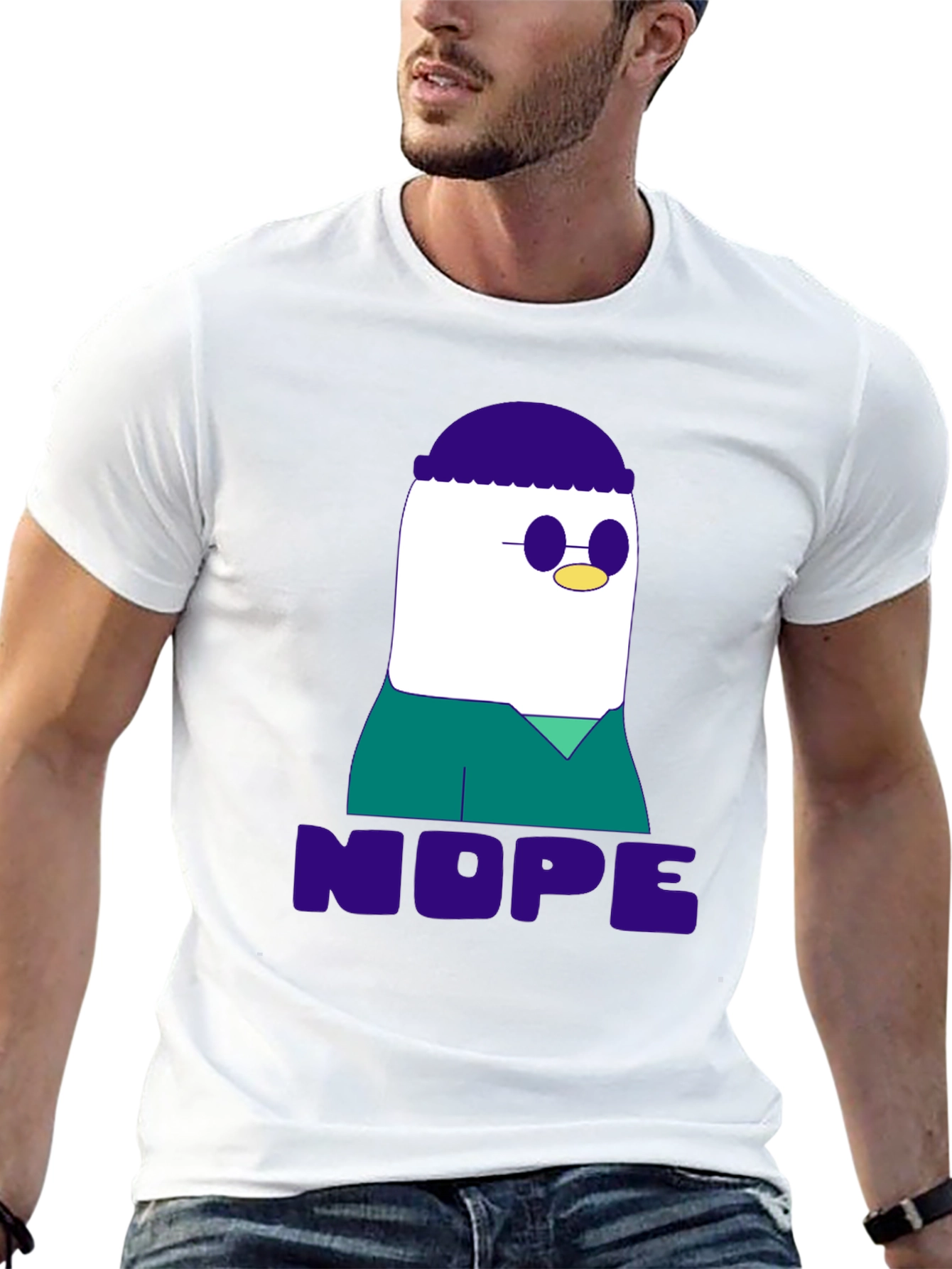 Black Nope T-Shirt - Funny Cartoon Graphic Tee view 13