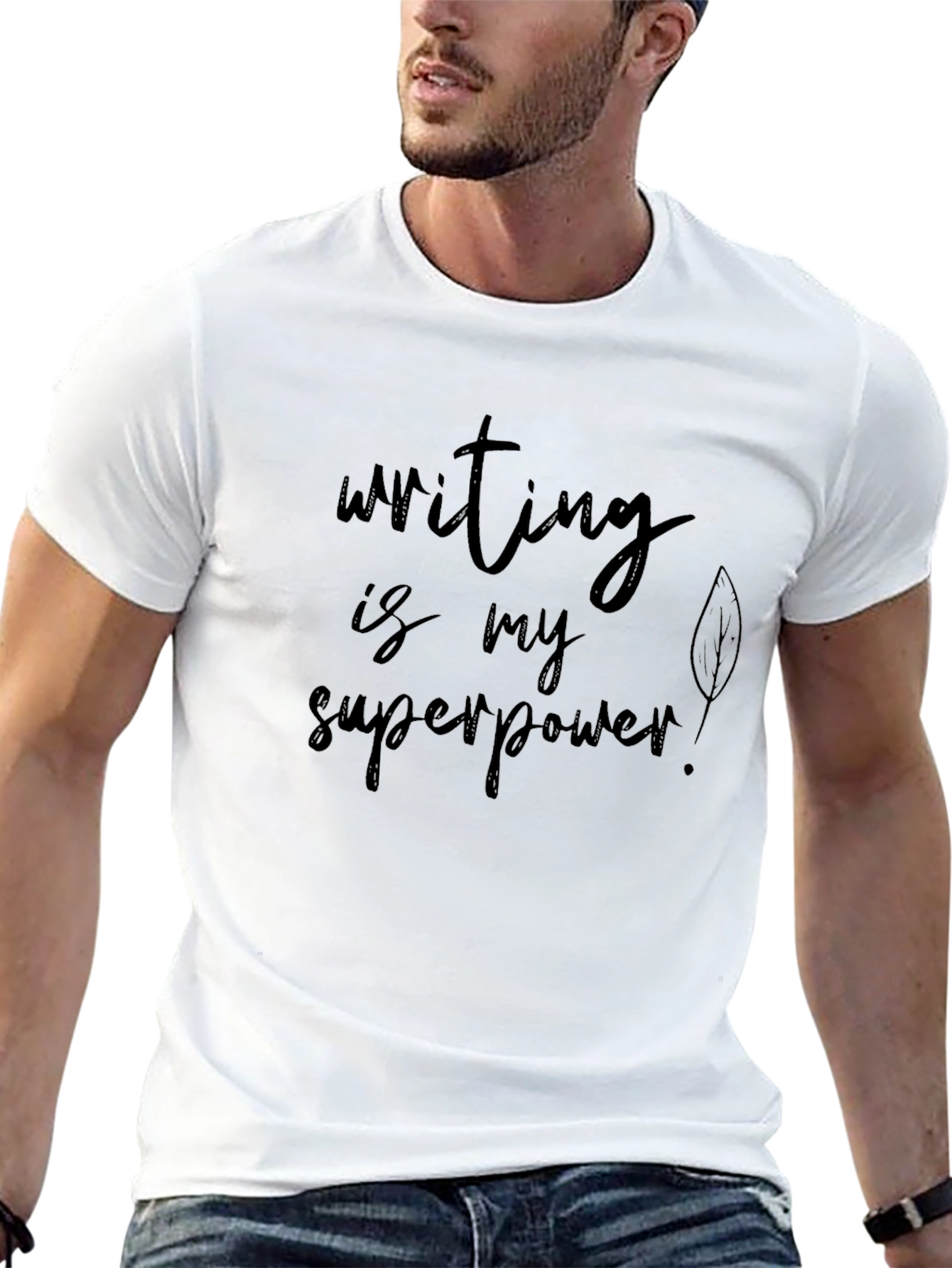 Black Writing is My Superpower Black T-Shirt view 13