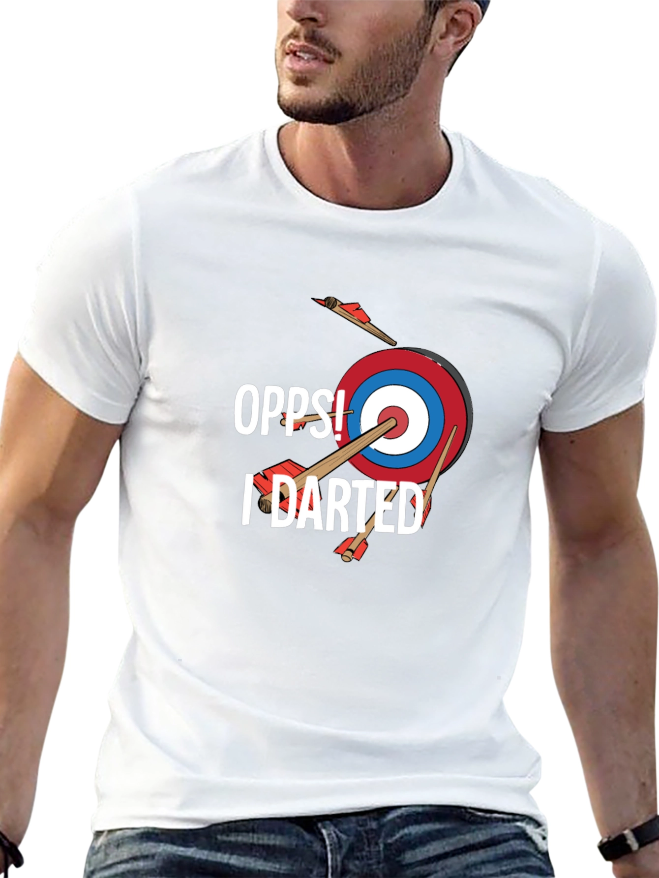 Black Oops! I Darted T-Shirt - Funny Darts Graphic Tee view 13