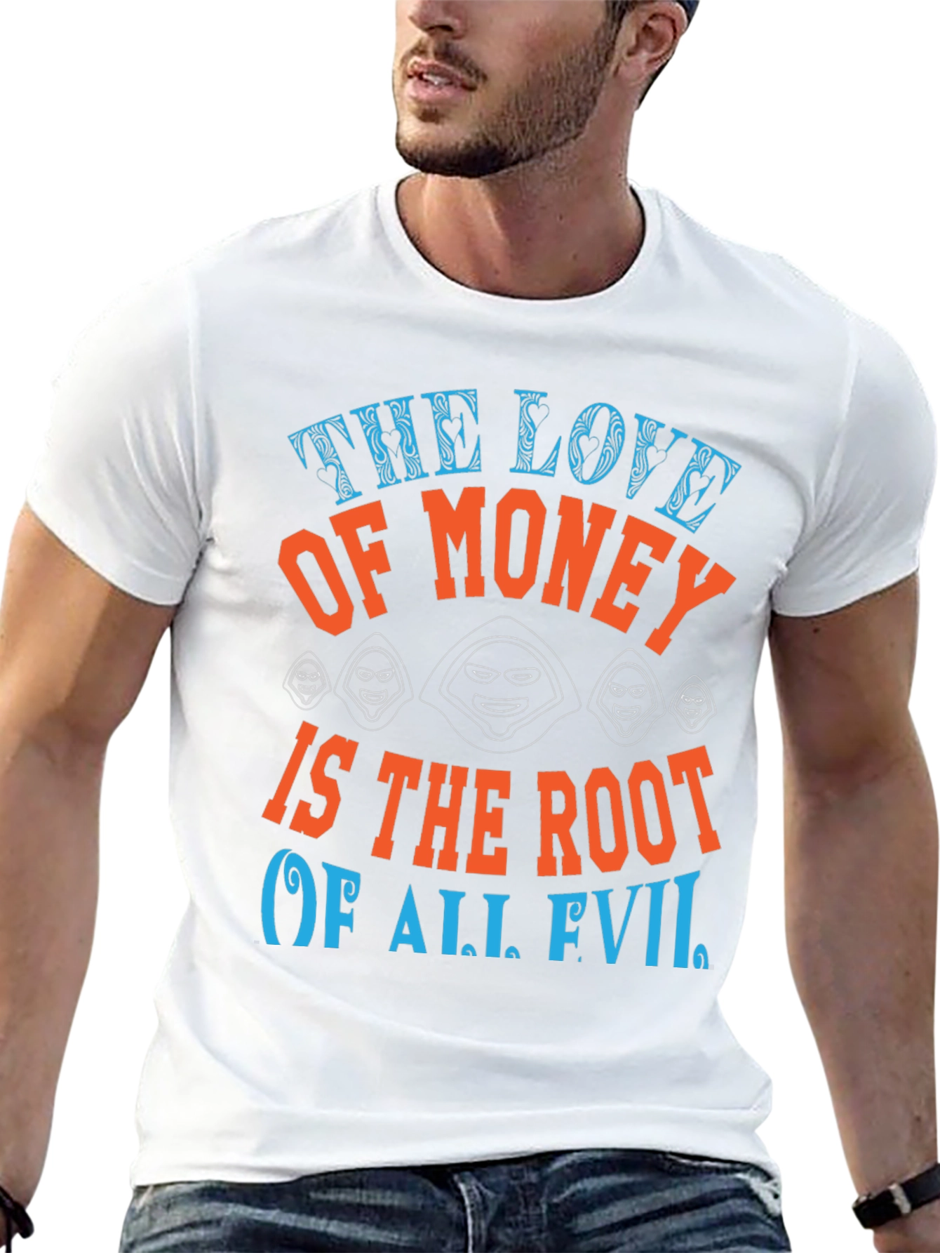 Black The Love of Money Evil Graphic T-Shirt view 13