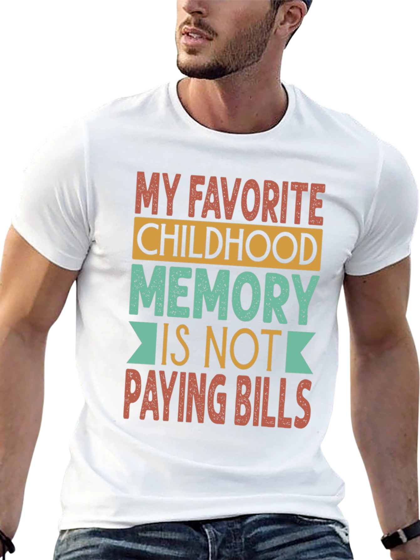 Black Funny Childhood Memory T-Shirt - Not Paying Bills view 13