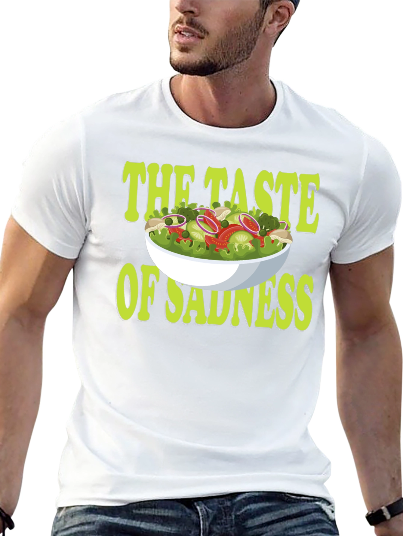 Black Taste of Sadness Salad Graphic T-Shirt view 13