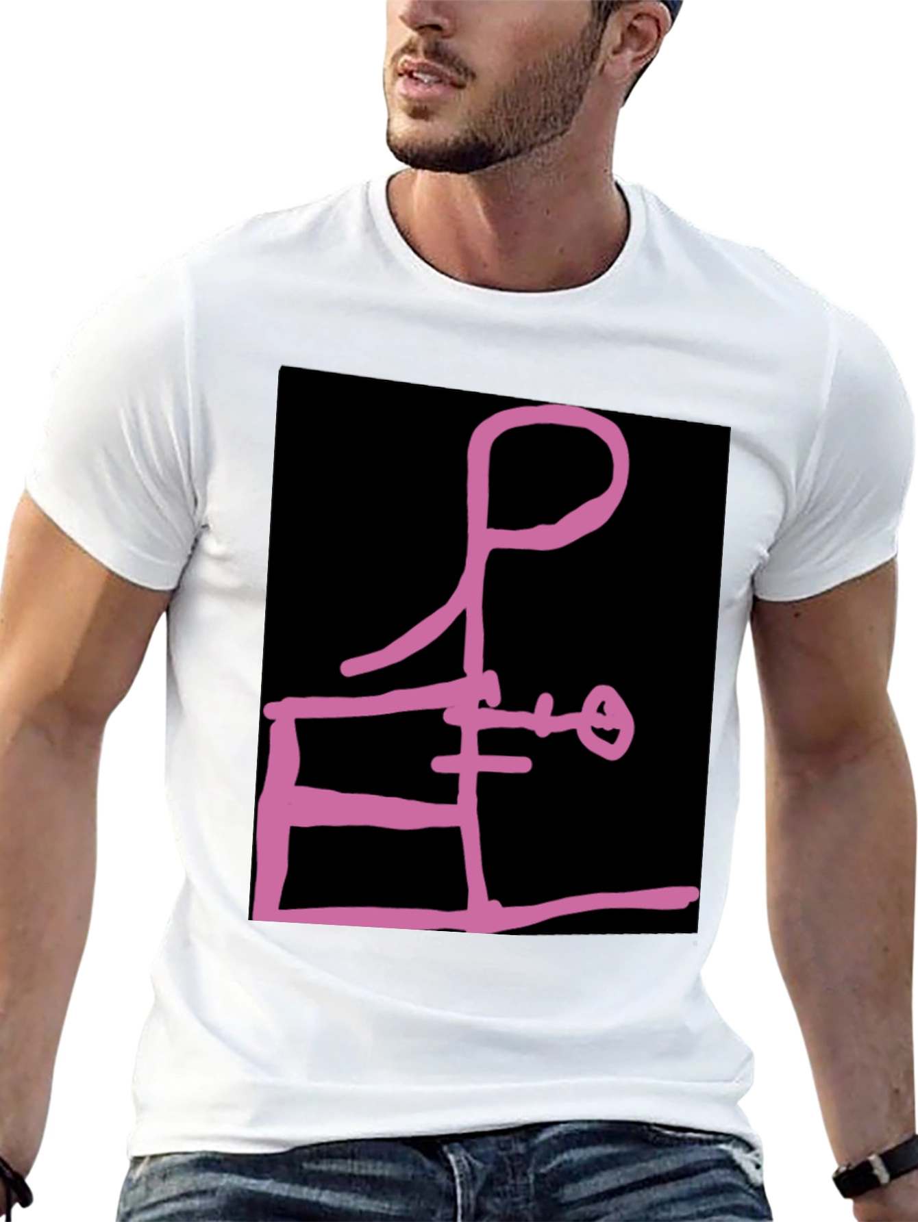 Black Abstract Graphic Tee - Black view 13