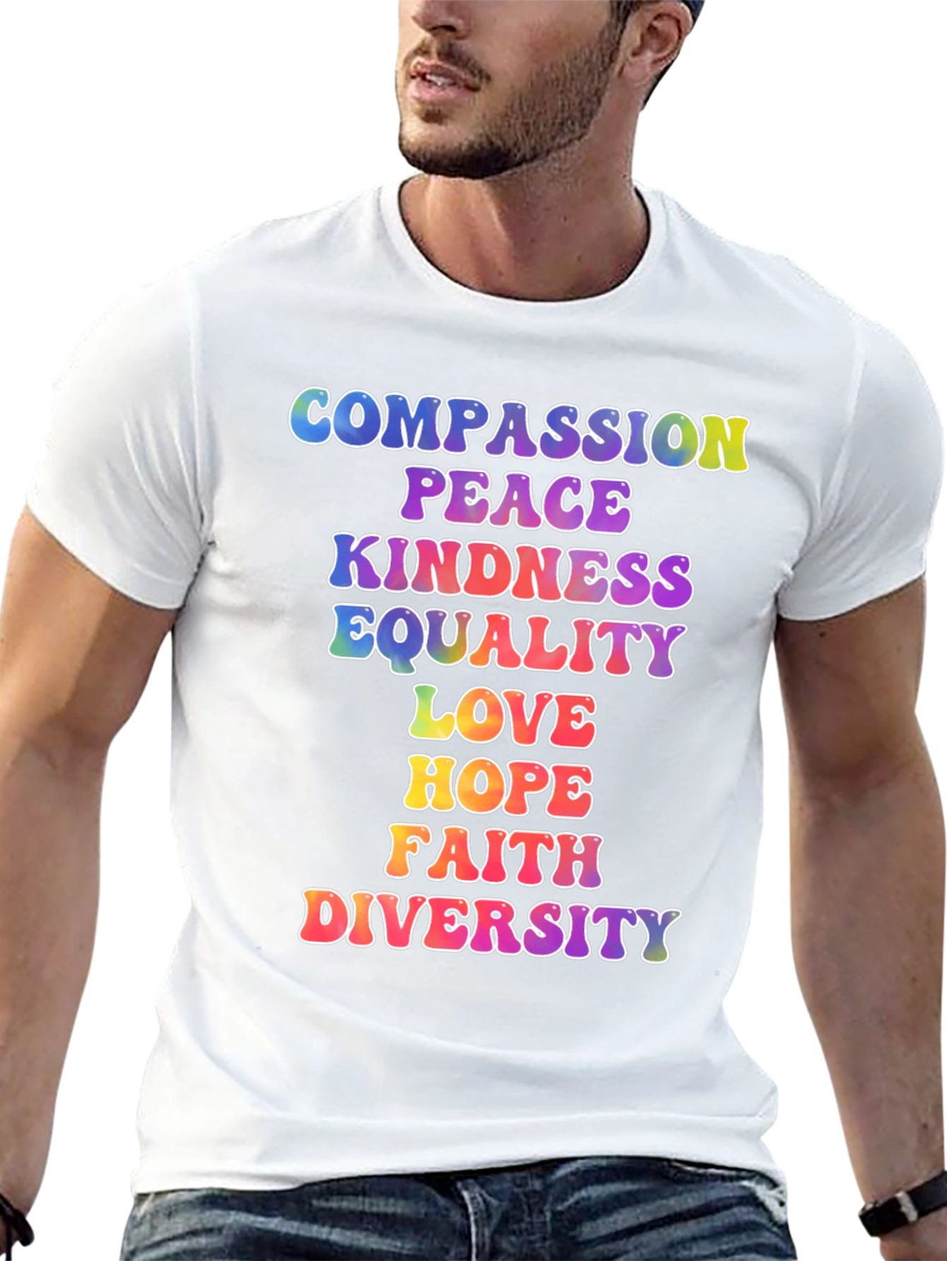 Black Compassion Peace Kindness Equality T-Shirt view 13