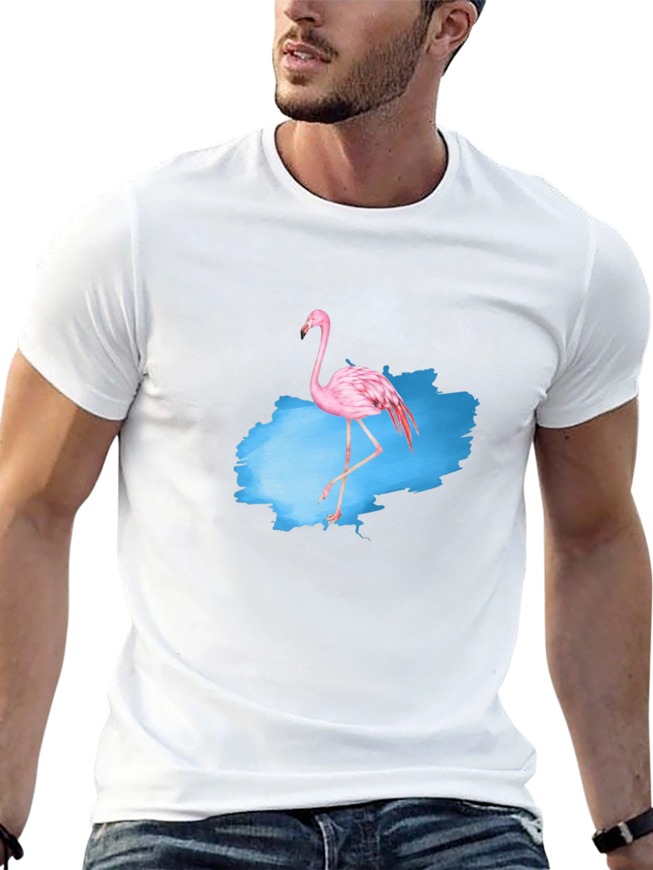Black Flamingo Graphic Tee - Men's Black T-Shirt view 13