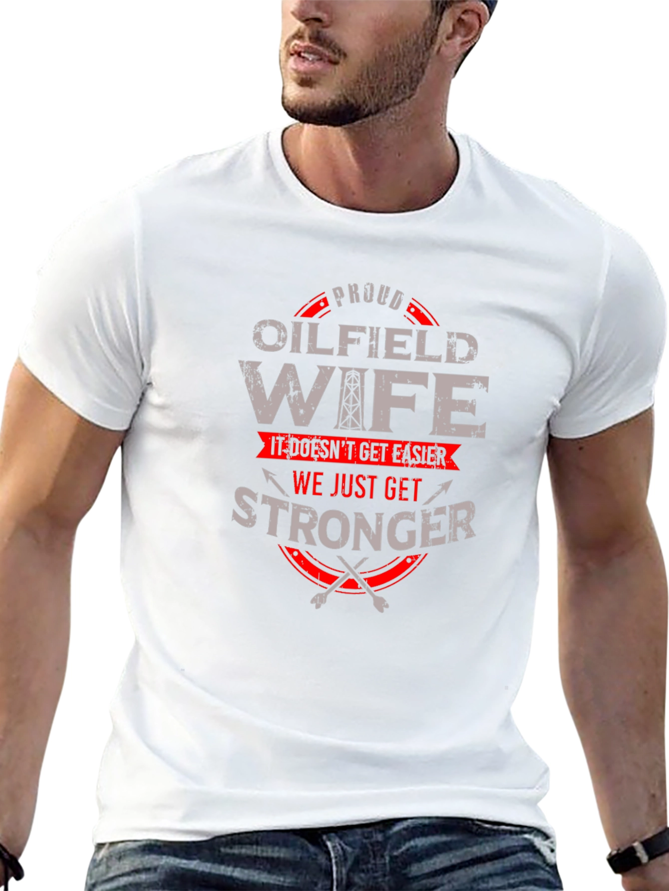Black Proud Oilfield Wife T-Shirt view 13