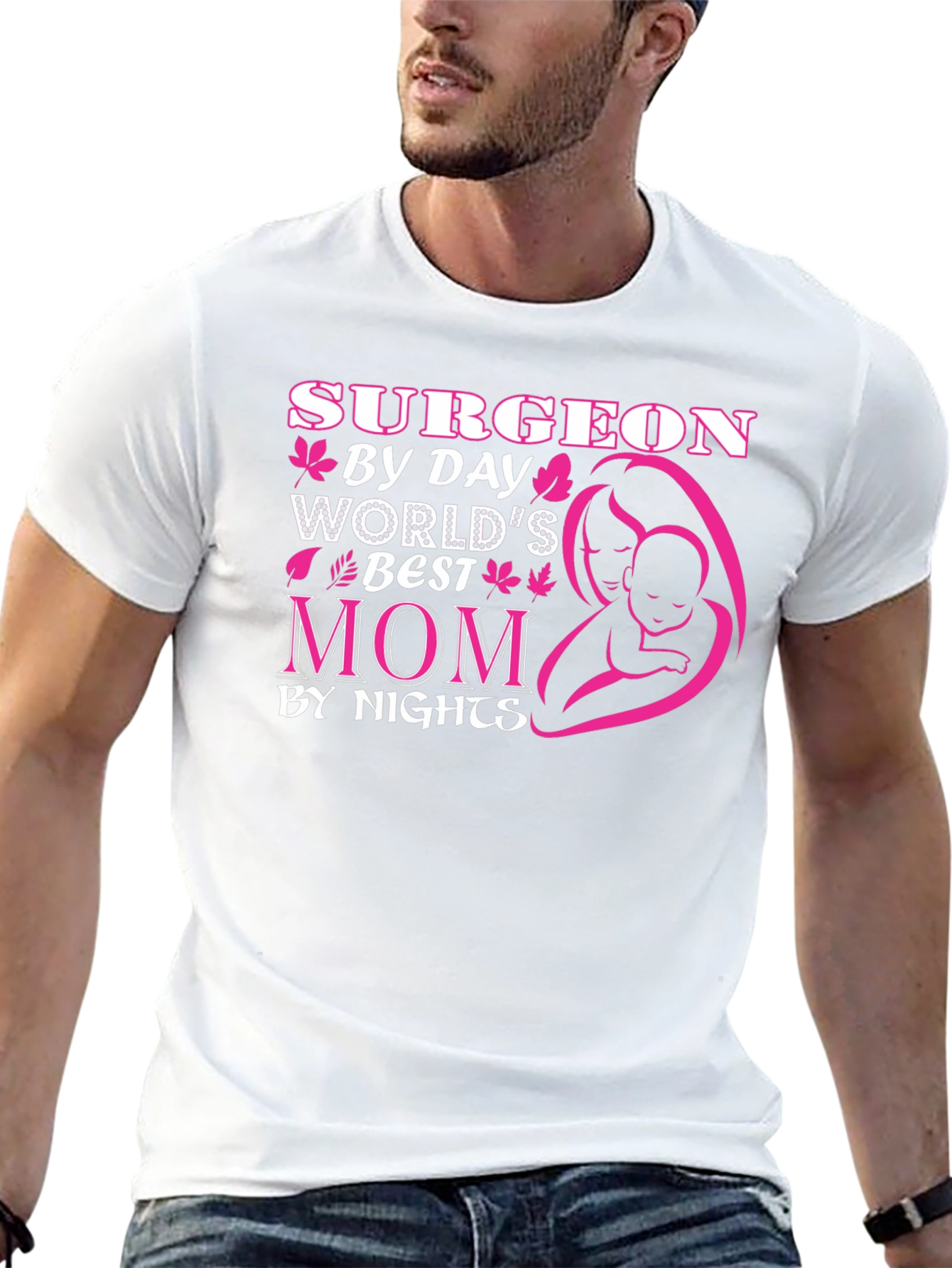 Black Surgeon Mom T-Shirt - Worlds Best Mom view 13