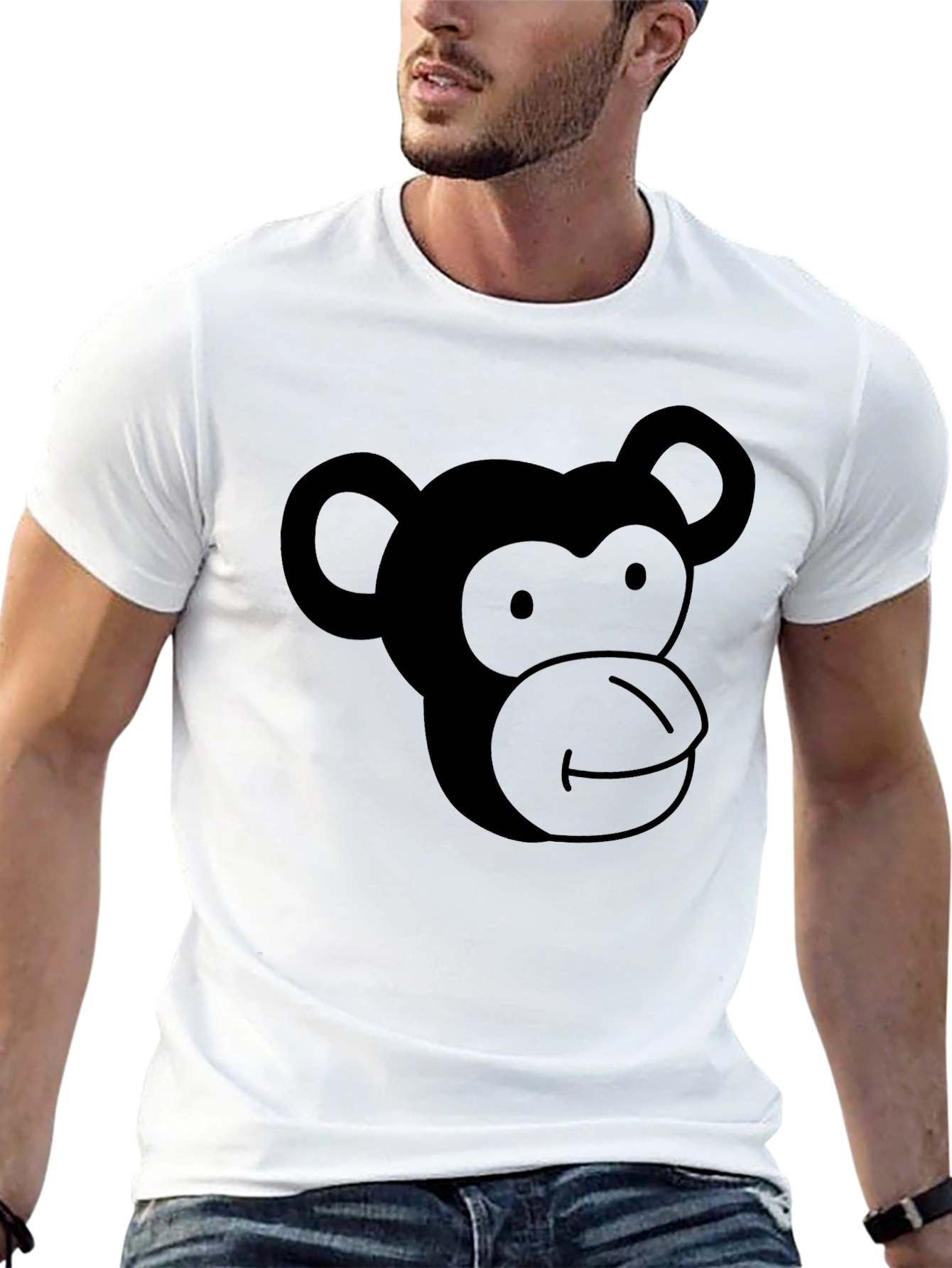 Black Monkey Face Graphic T-Shirt - Soft Cotton Blend view 13