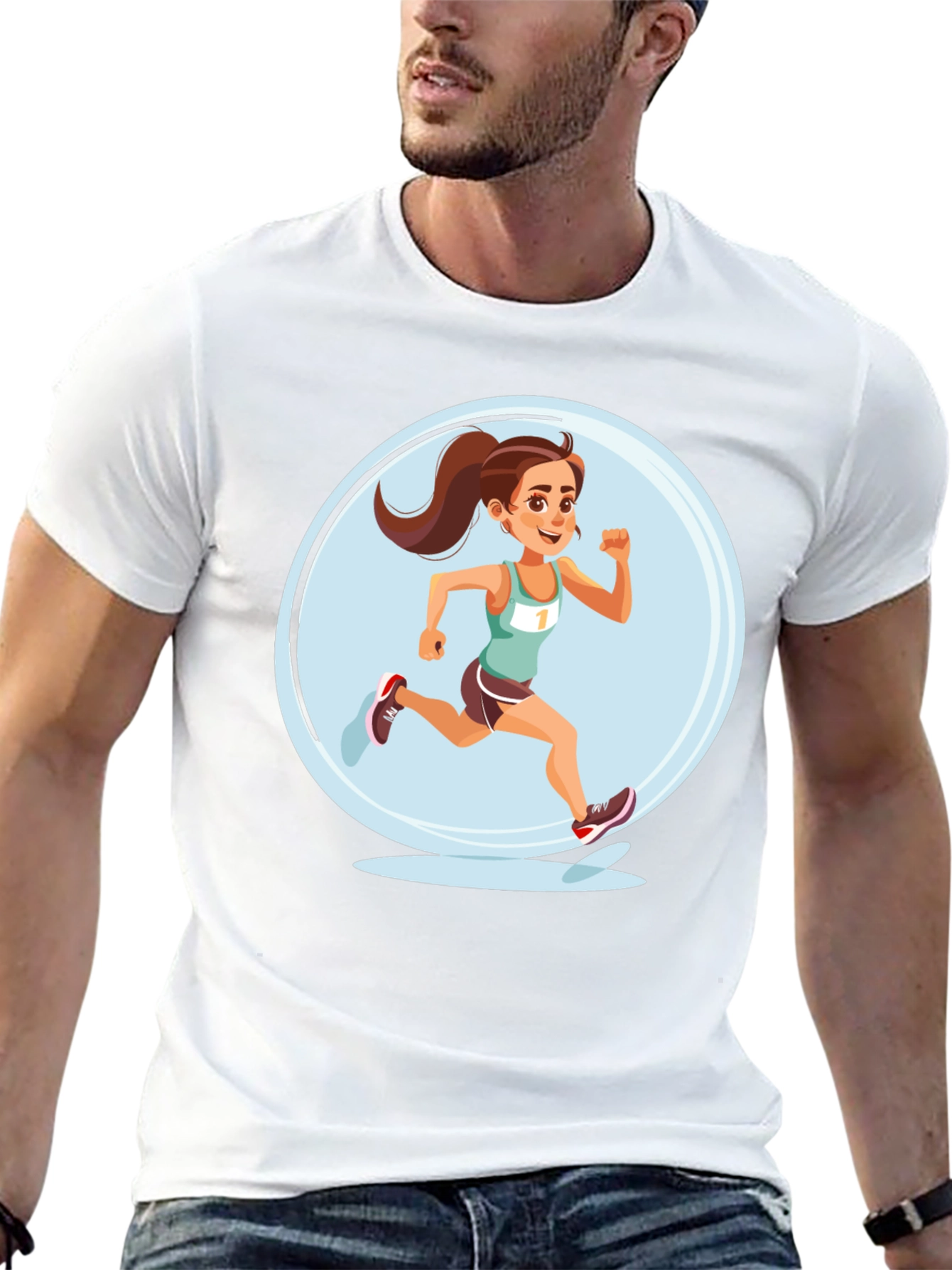 Black Running Girl Graphic Tee view 13