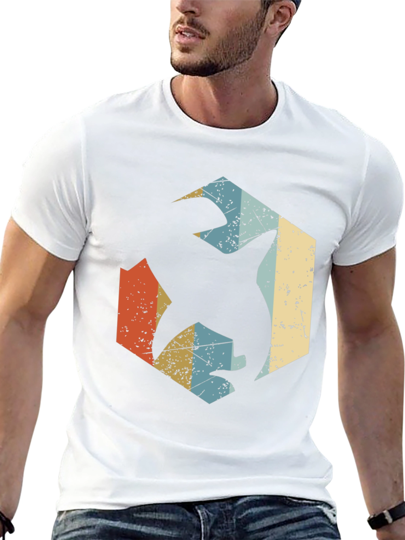 Black Retro Shark Graphic Tee - Black Cotton Blend view 13