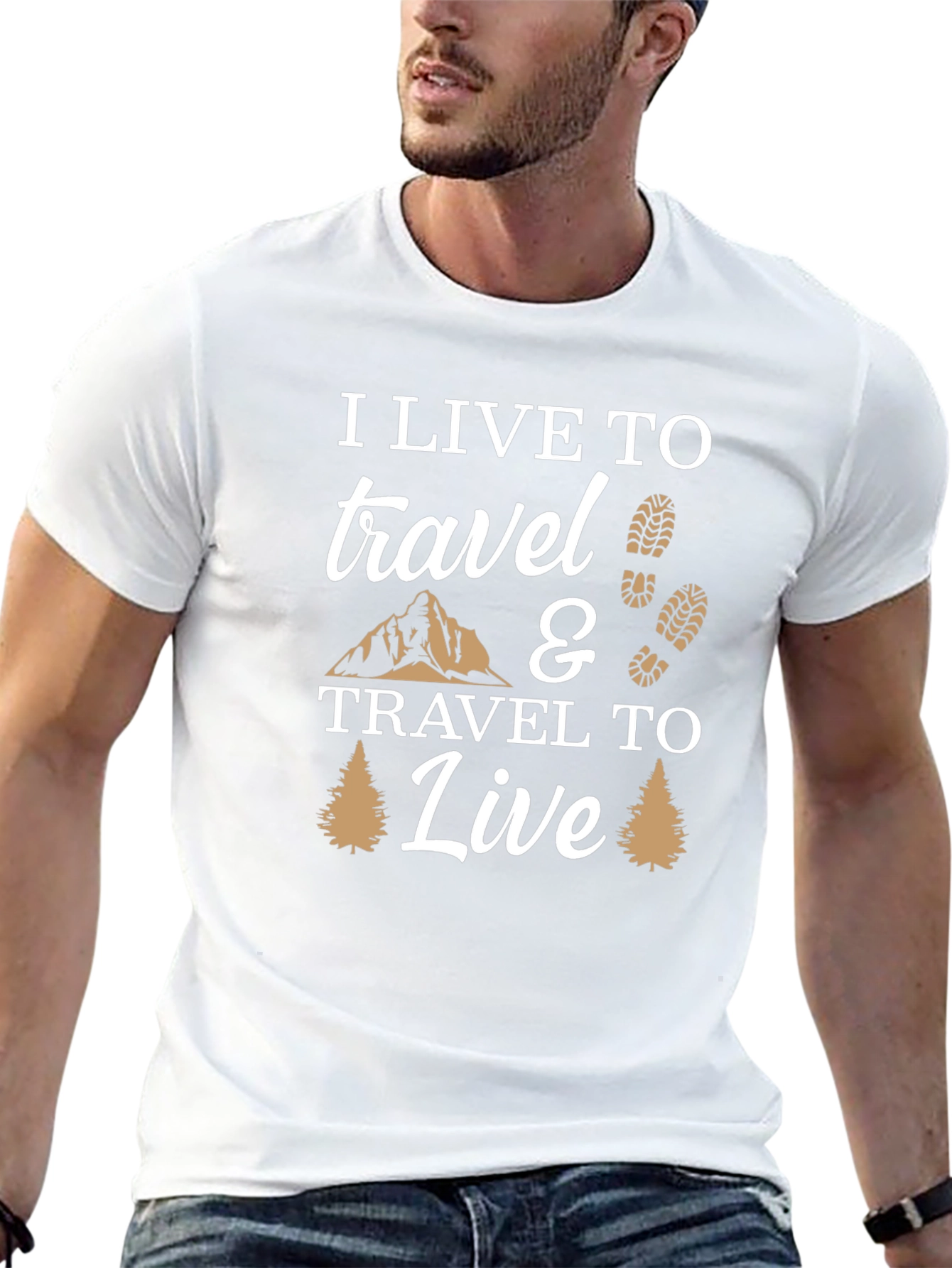 Black I Live to Travel Graphic T-Shirt - Adventure Ready! view 13