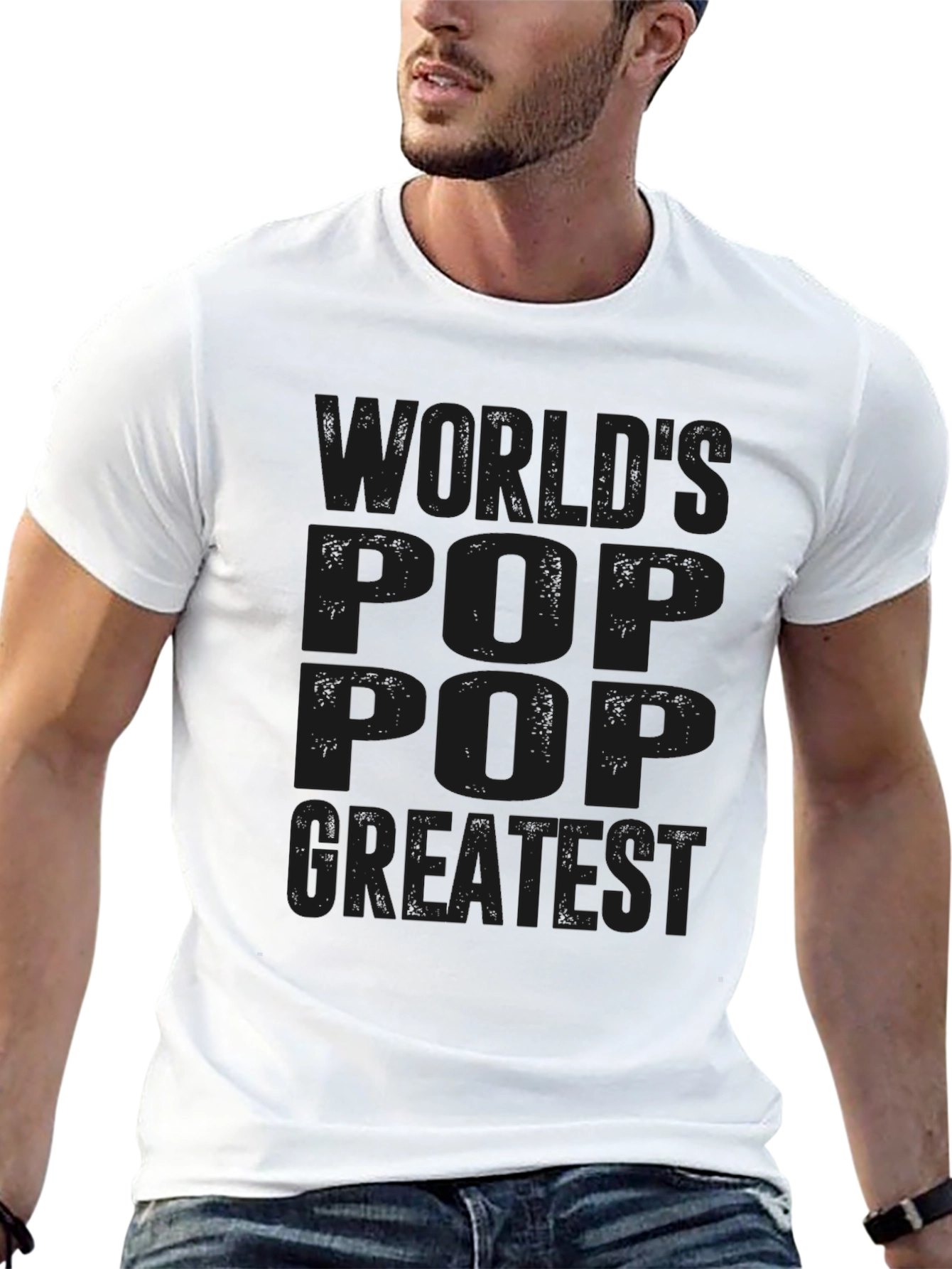 Black World's Greatest Pop Pop Black T-Shirt view 13