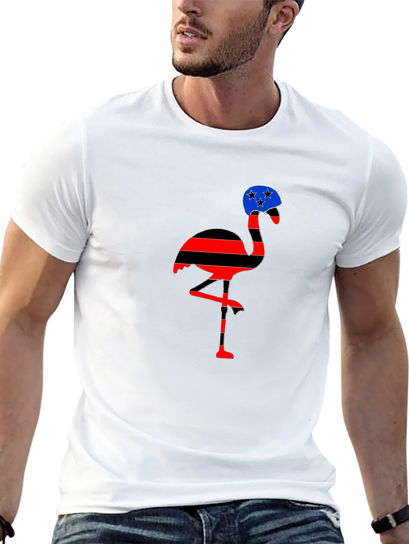 Black Funky Flamingo Graphic T-Shirt view 13