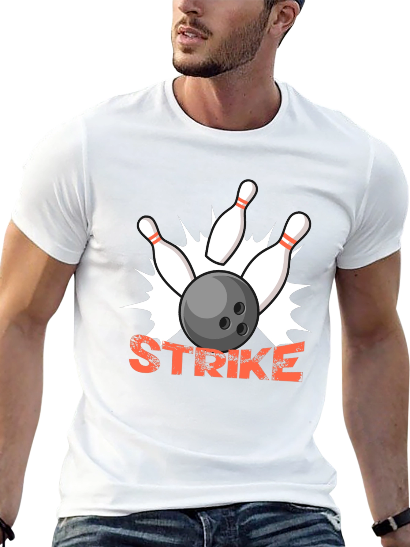 Black Strike Bowling T-Shirt - Fun & Unique Design view 13
