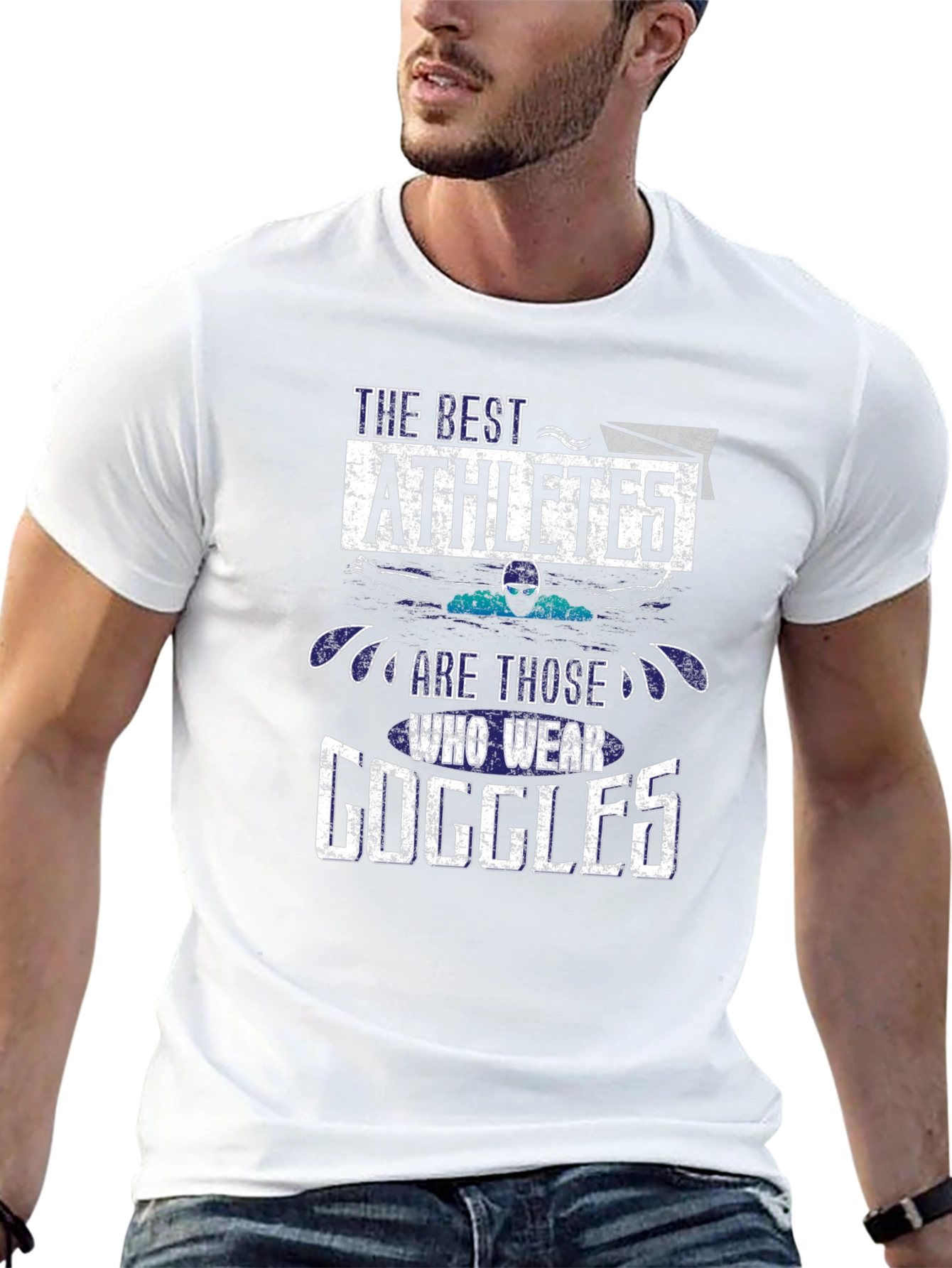 Black Athlete Goggles T-Shirt: The Best Wear Goggles view 13