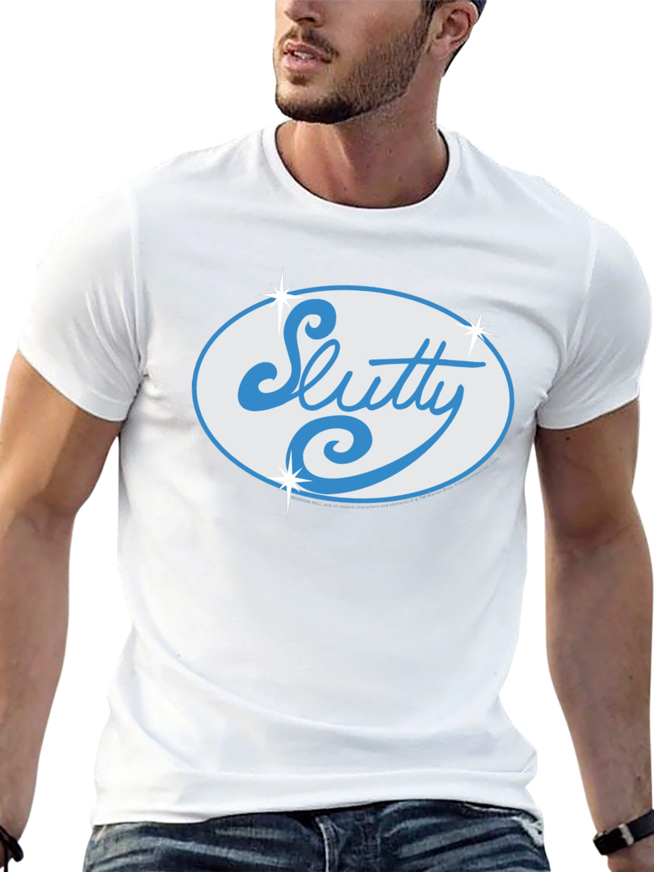 Black Slutty Script Logo Black T-Shirt view 13