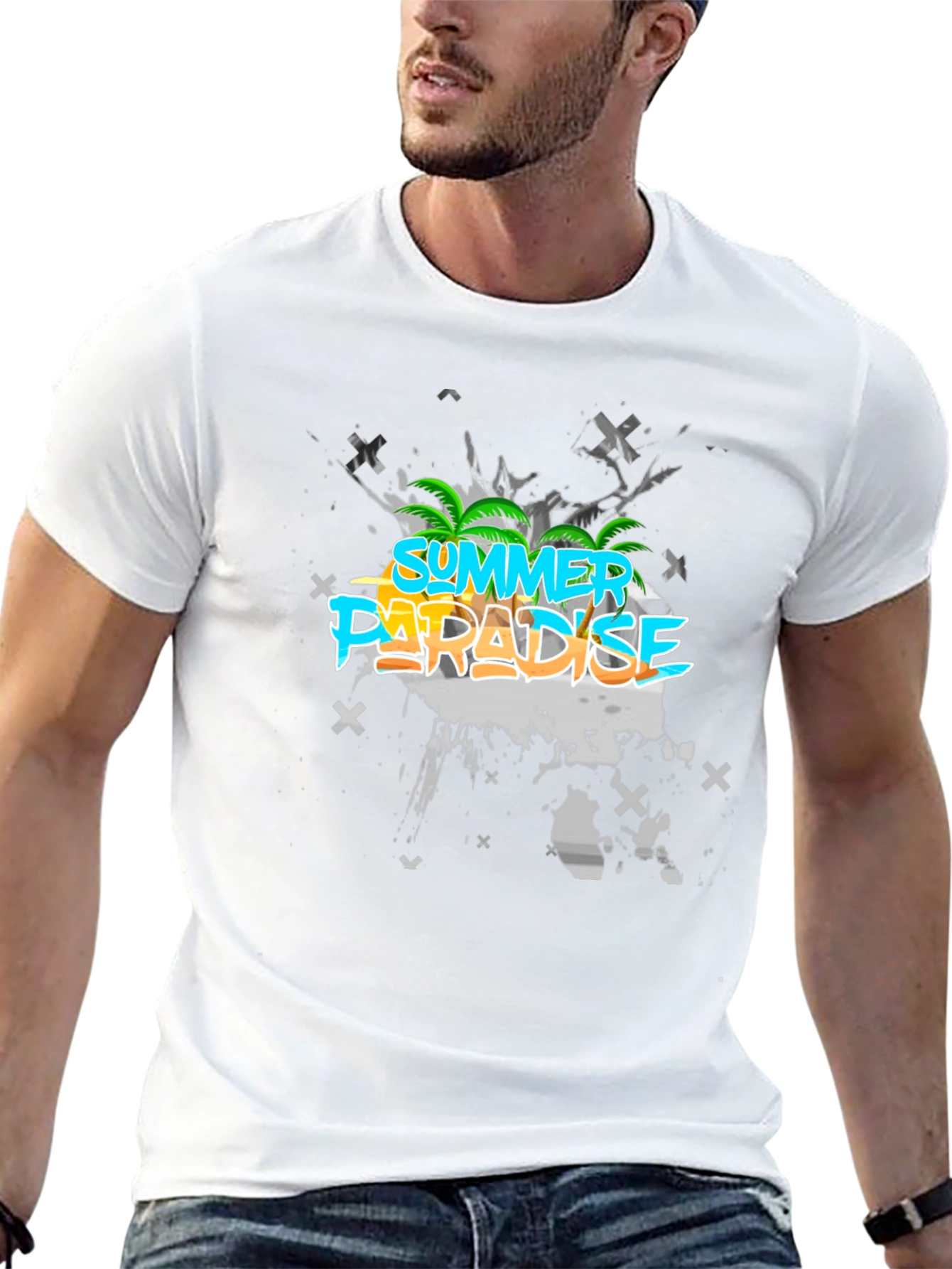 Black Summer Paradise Graphic T-Shirt view 13