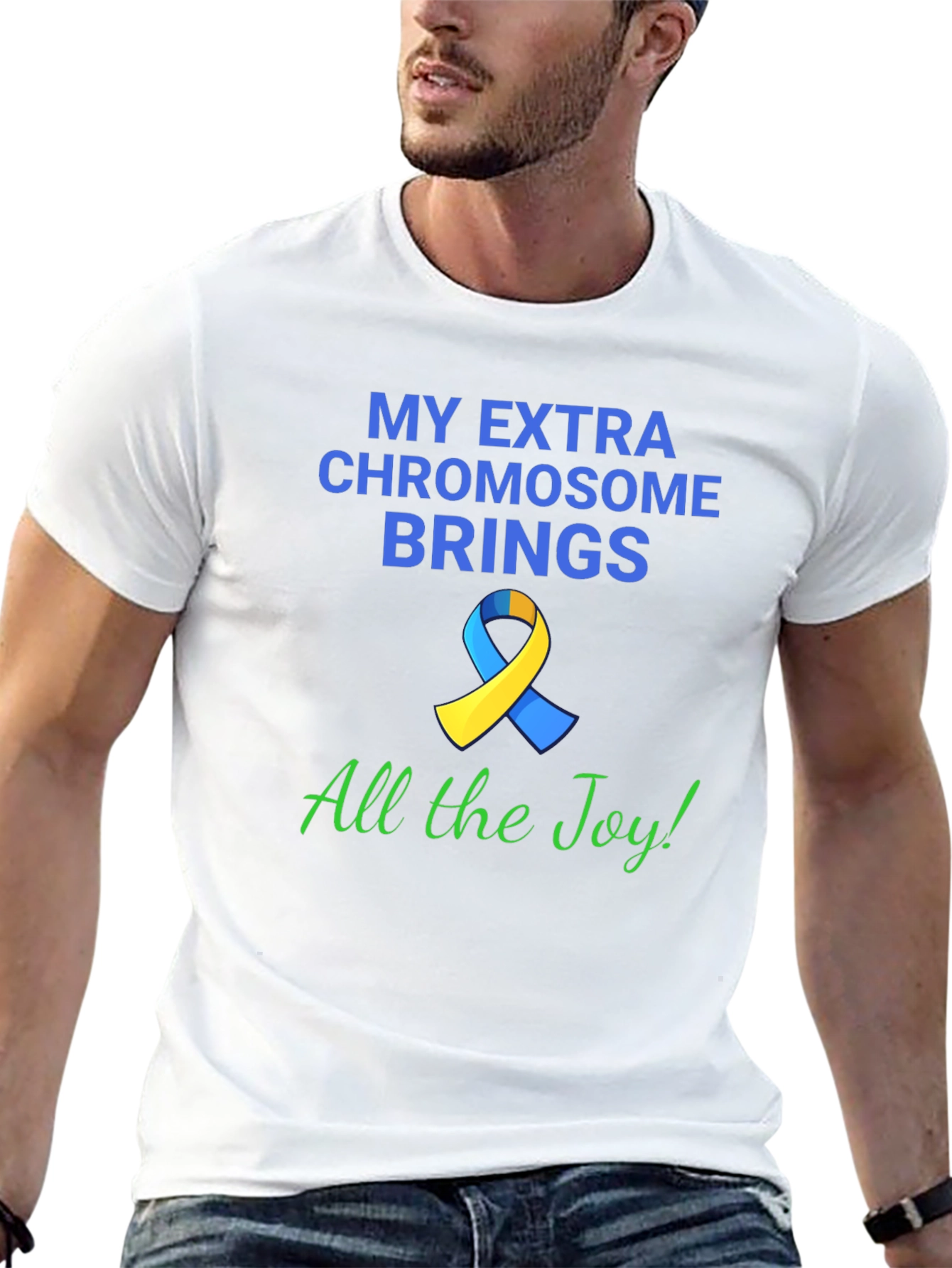 Black Extra Chromosome Brings Joy T-Shirt view 13