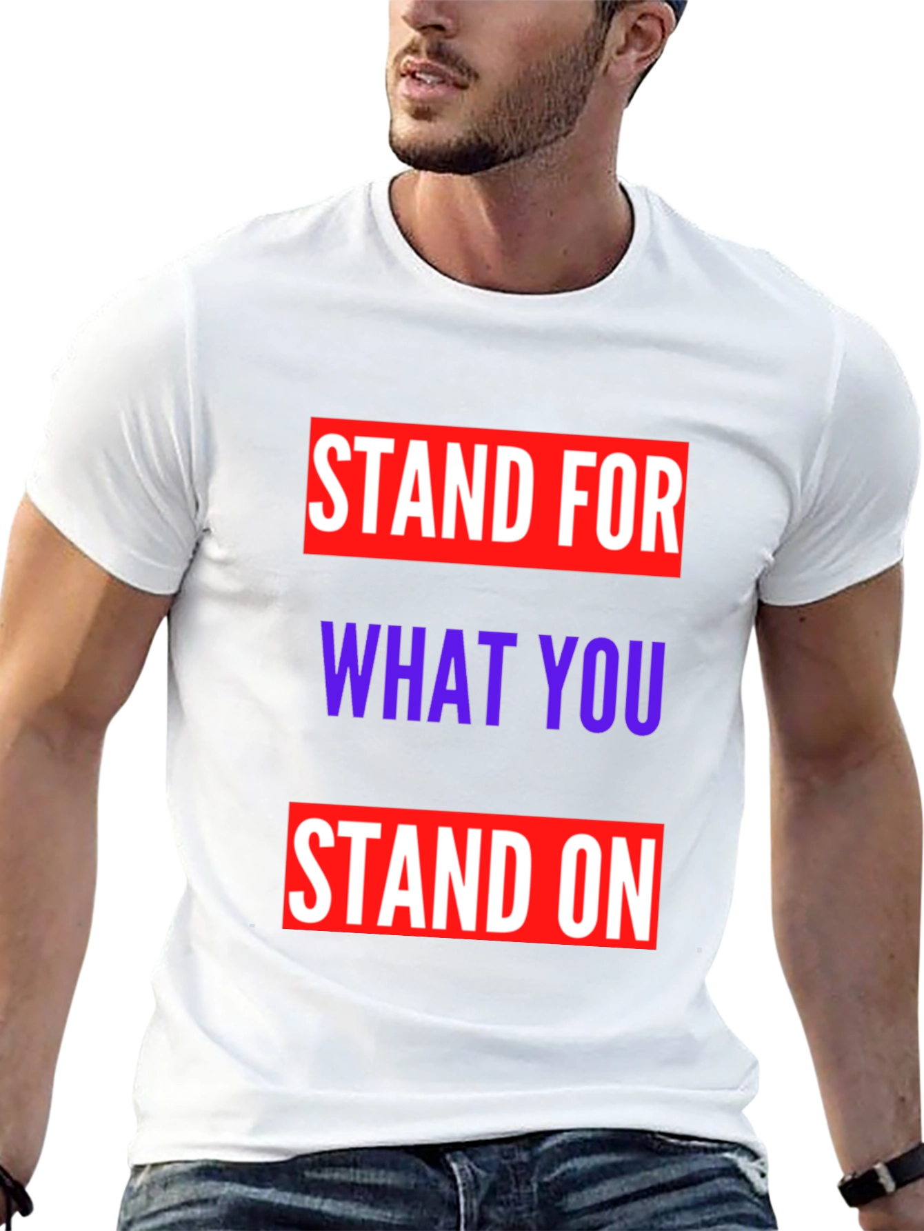 Black Stand for What You Stand On Graphic Tee view 13