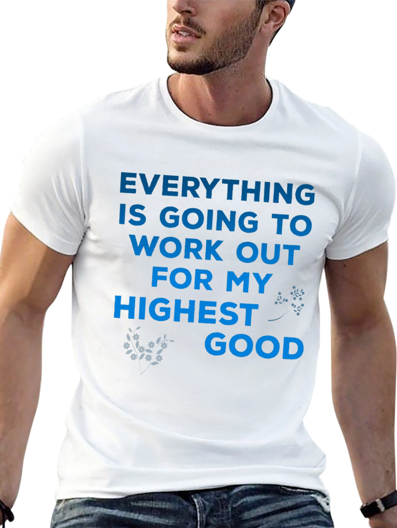 Black Inspirational Message Tee: Everything Will Work Out view 13