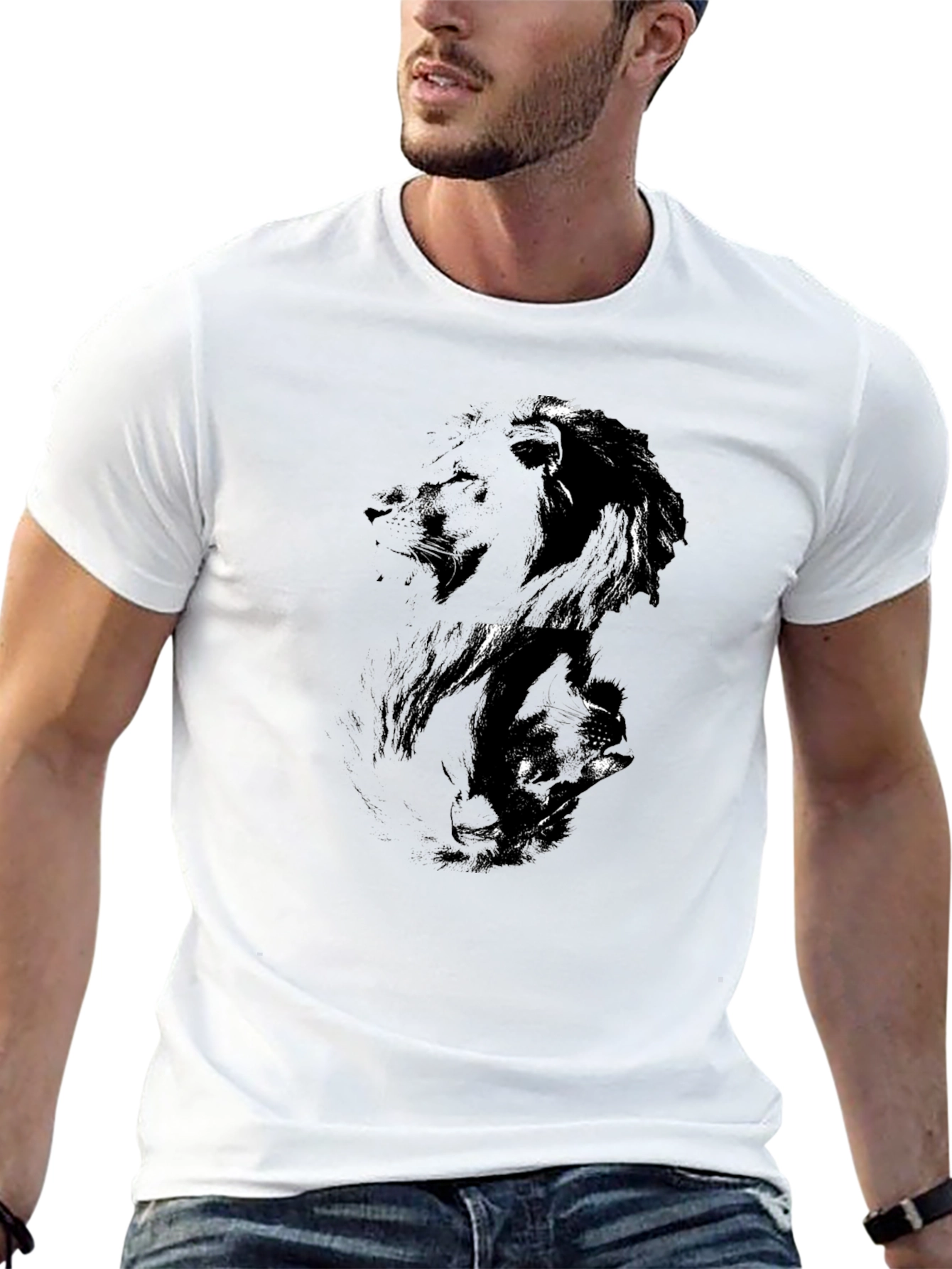 Black Men's Black Graphic Tee view 13