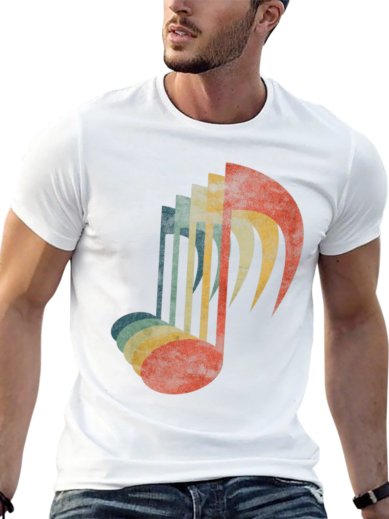 Black Retro Music Note Graphic Tee view 13