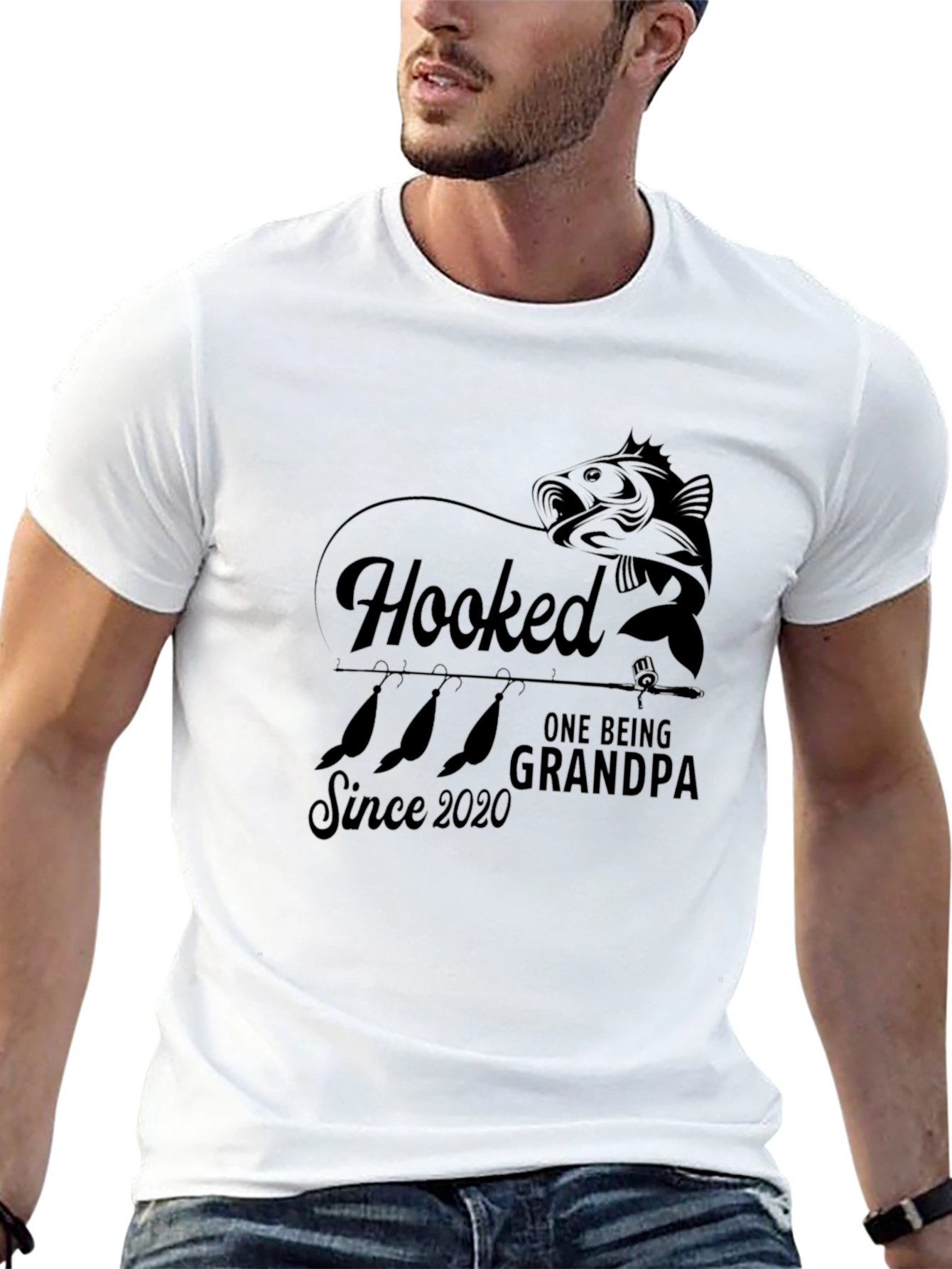 Black Hooked Grandpa Black Tee view 13