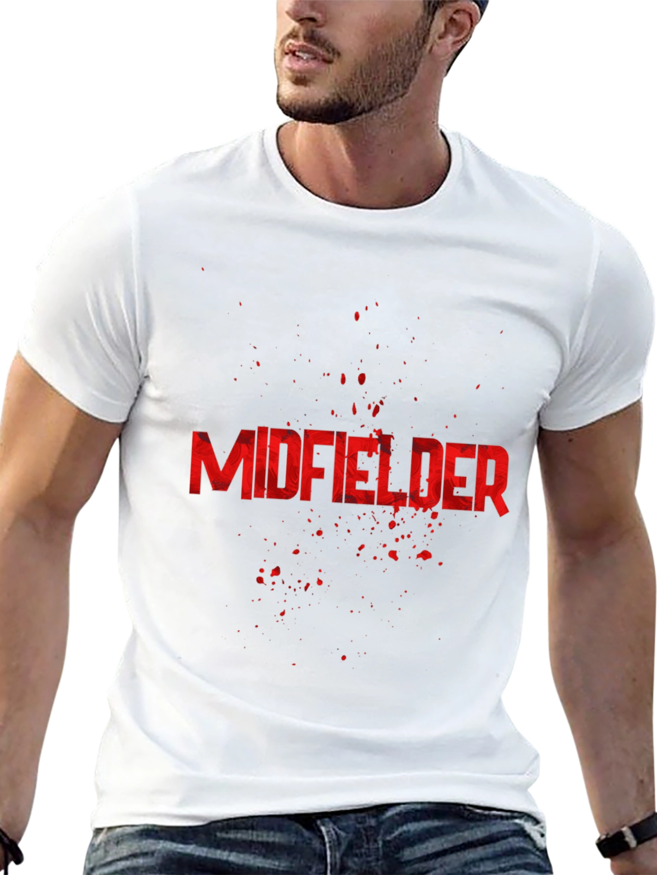 Black Midfielder Graphic T-Shirt - Soccer Fan Apparel view 13