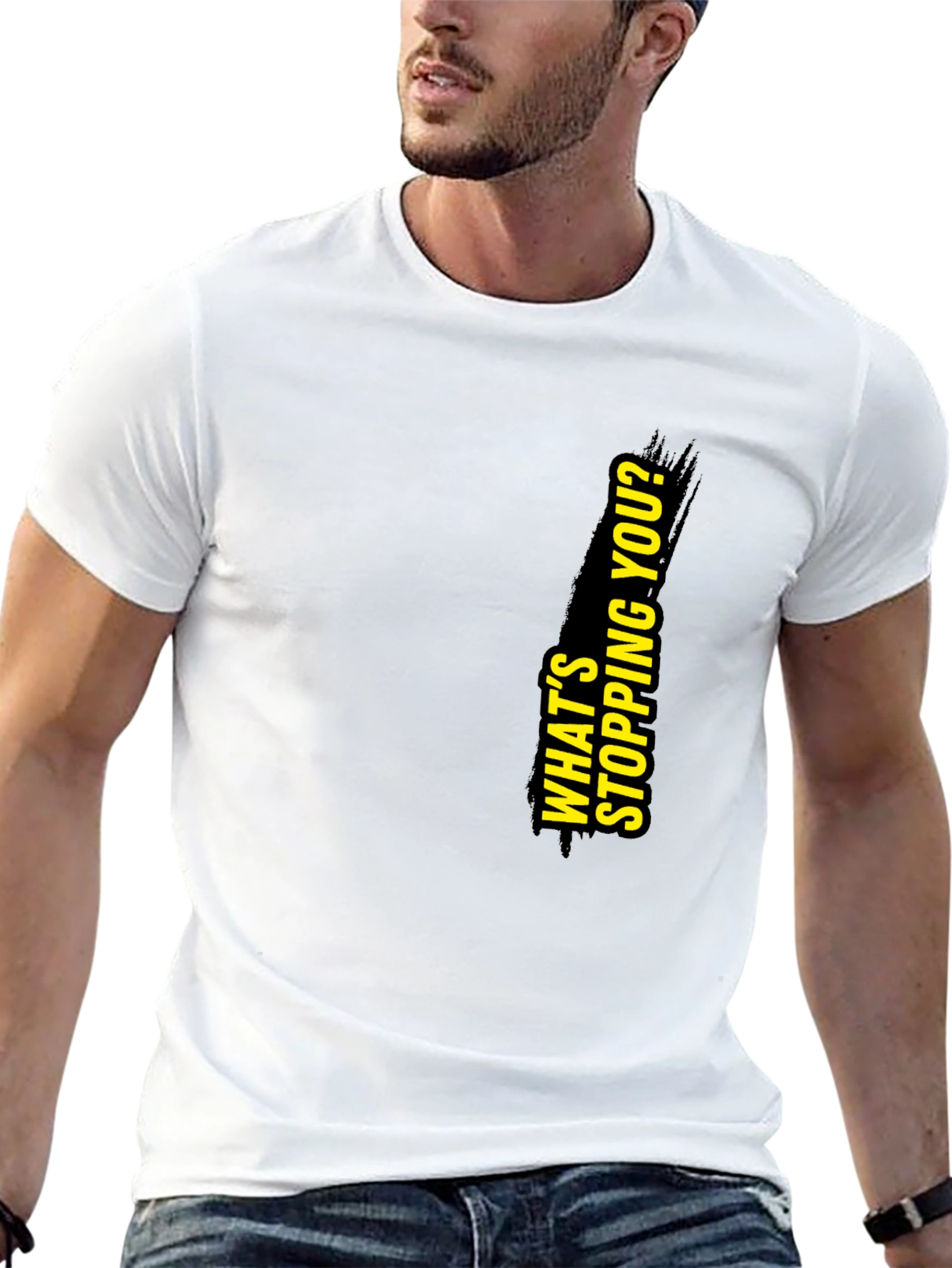 Black Motivational Black Graphic T-Shirt view 13