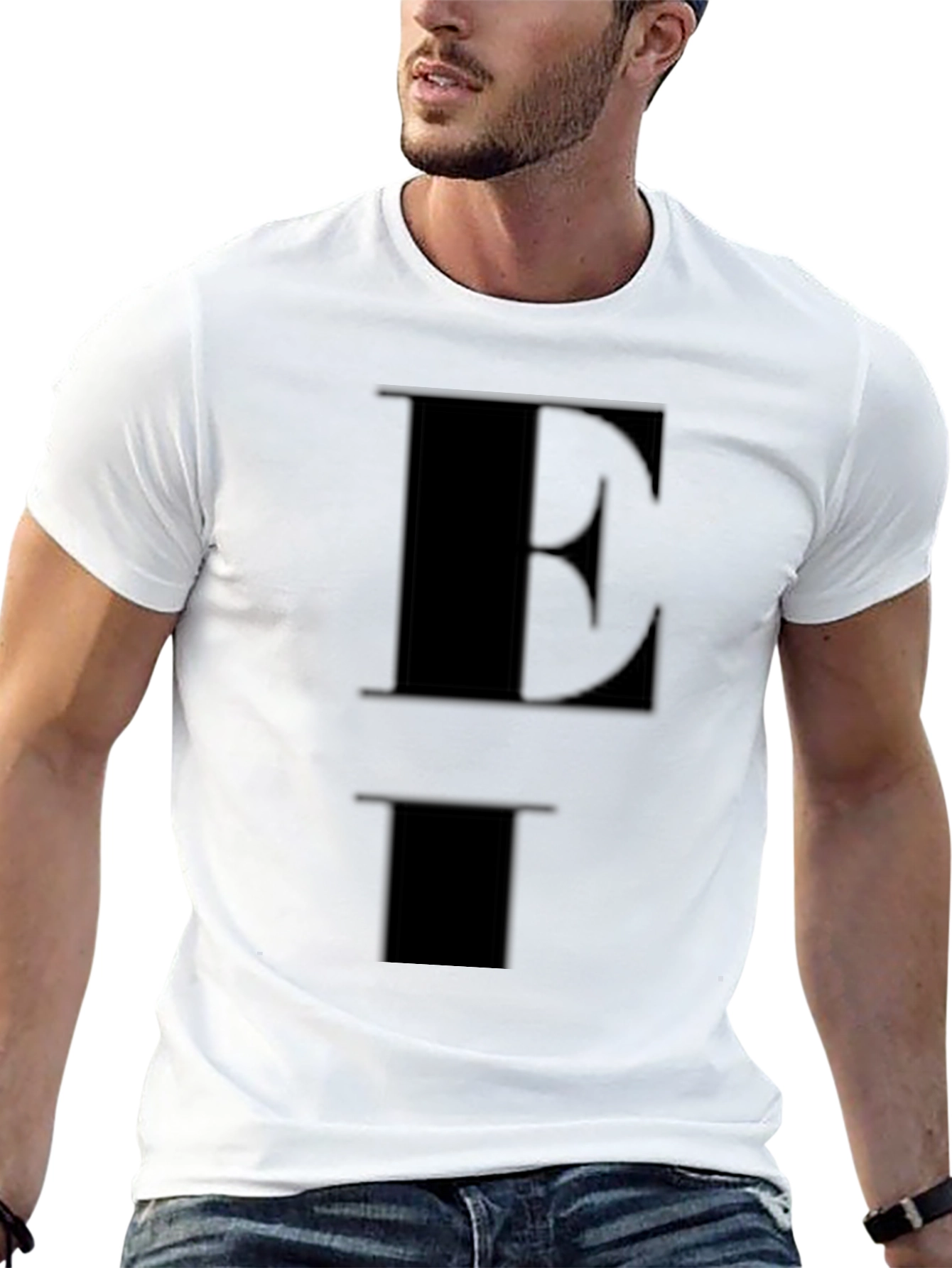 Black Bold "E" Graphic Black T-Shirt view 13
