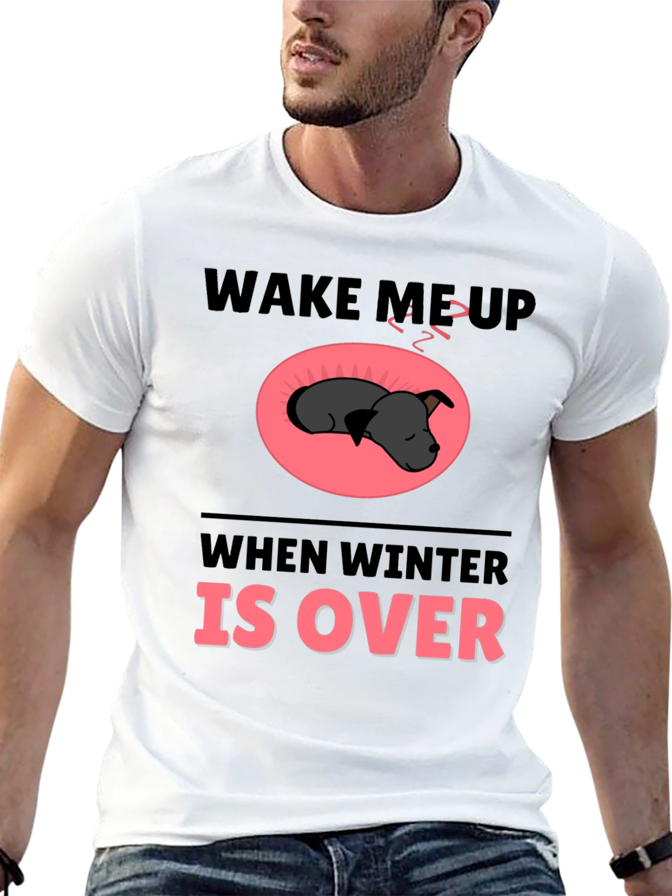 Black Wake Me Up When Winter Is Over T-Shirt view 13