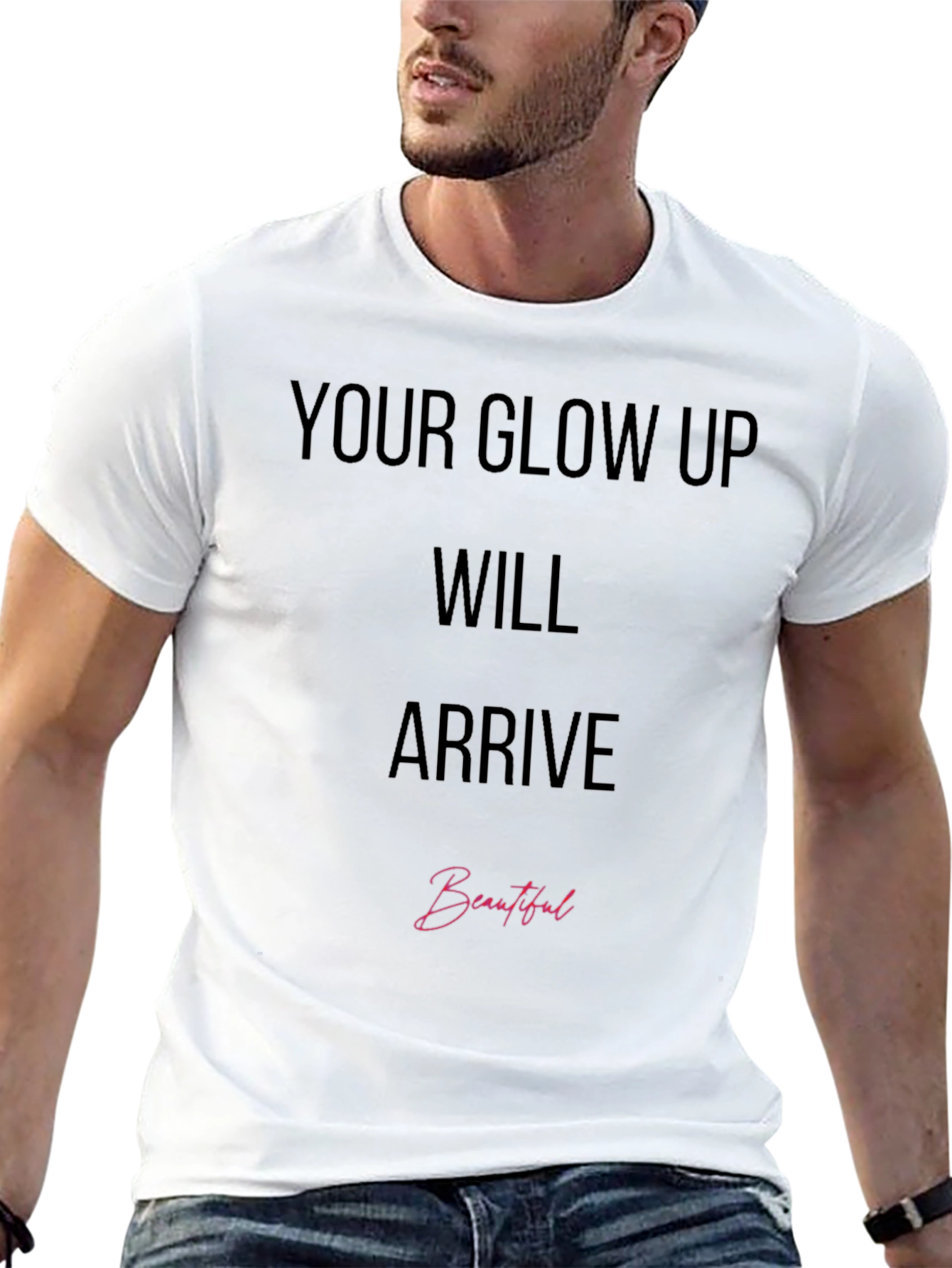 Black Glow Up Motivation Tee - Arrive Beautiful T-Shirt view 13