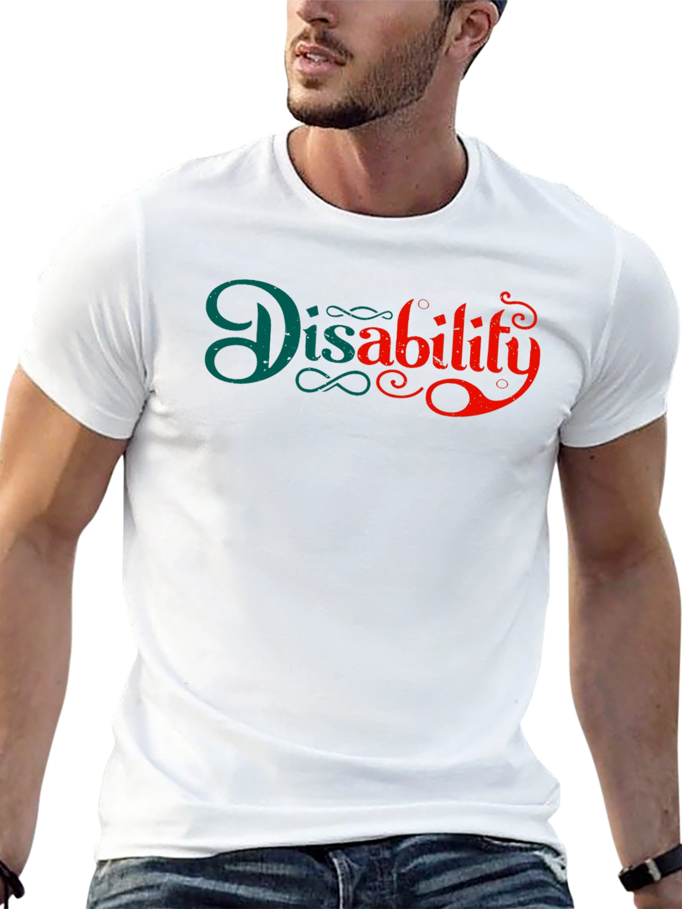 Black Disability Awareness Black T-Shirt view 13