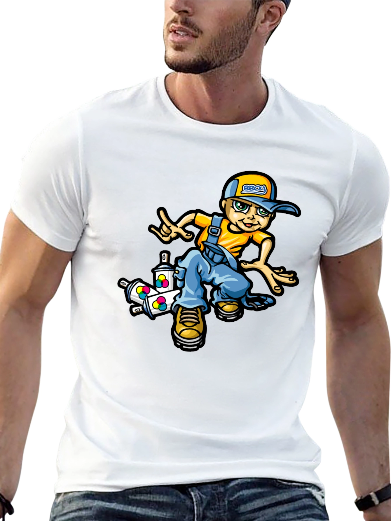 Black Cool Cartoon Boy T-Shirt view 13