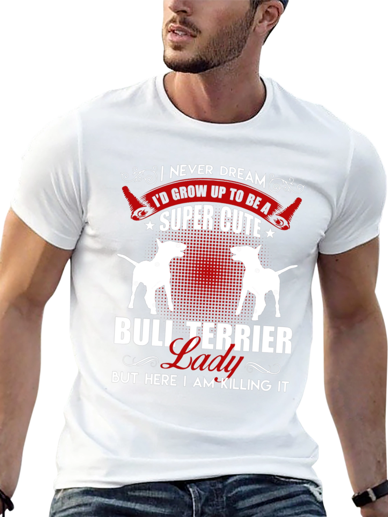 Black Bull Terrier Lady T-Shirt view 13