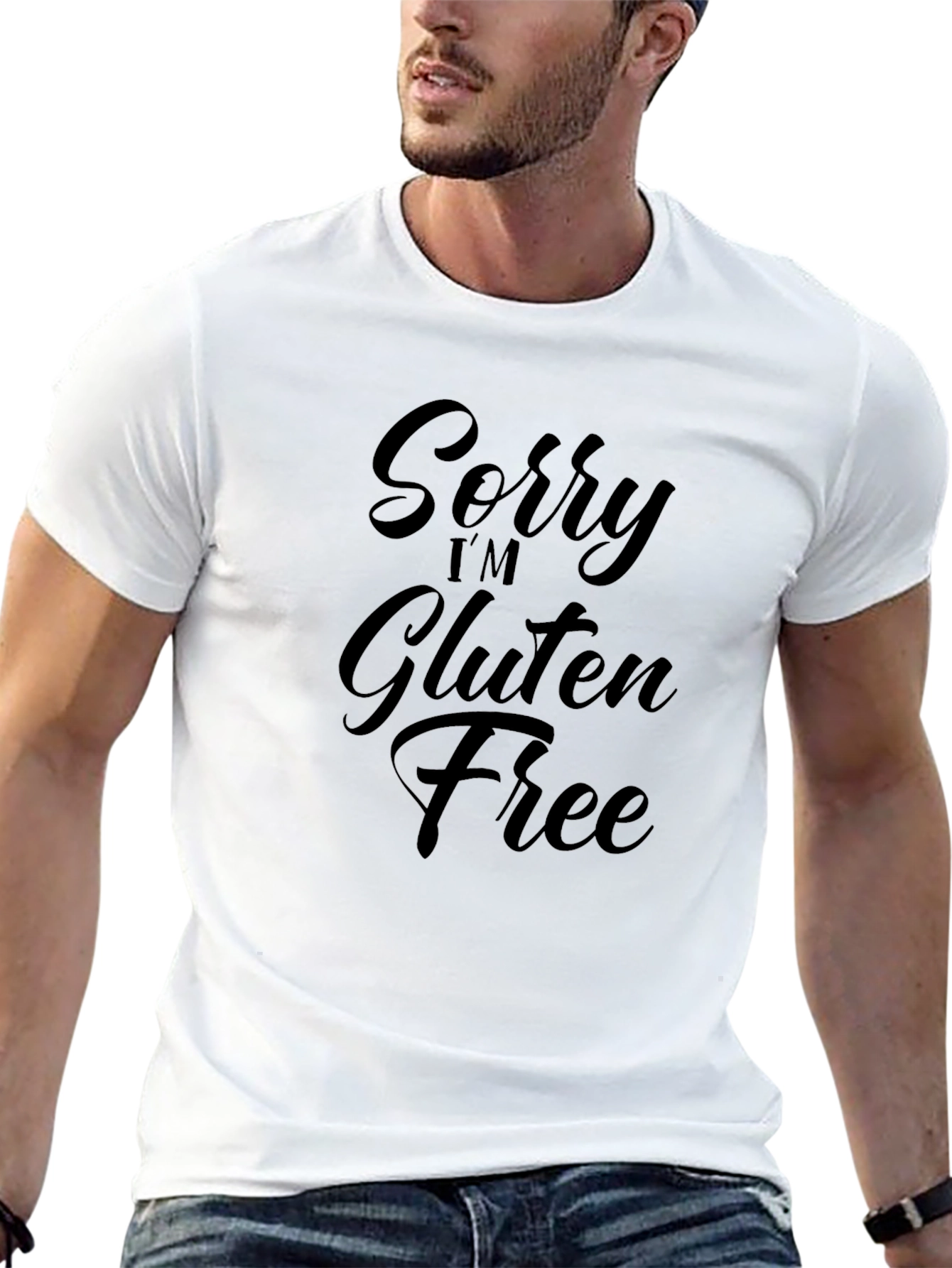 Black Sorry I'm Gluten Free Black T-Shirt view 13