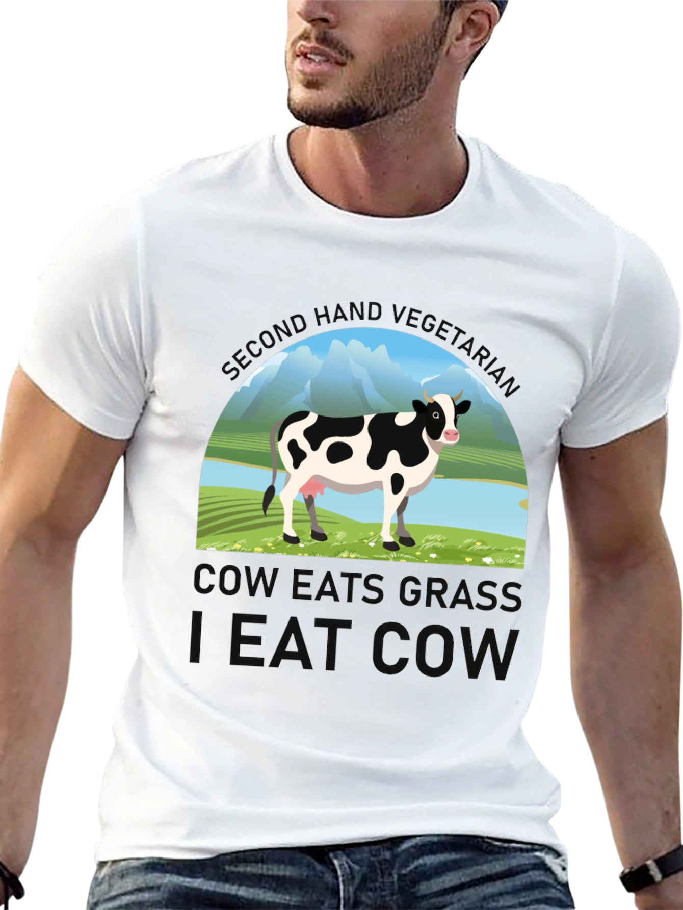 Black Eat Cow Graphic T-Shirt view 13