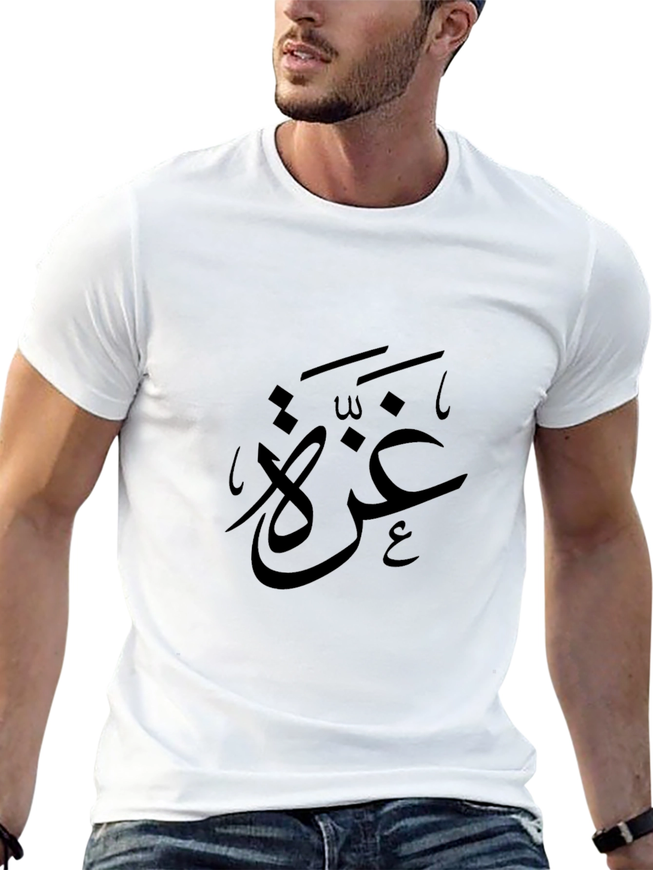Black Black T-Shirt with Arabic Calligraphy Design view 13