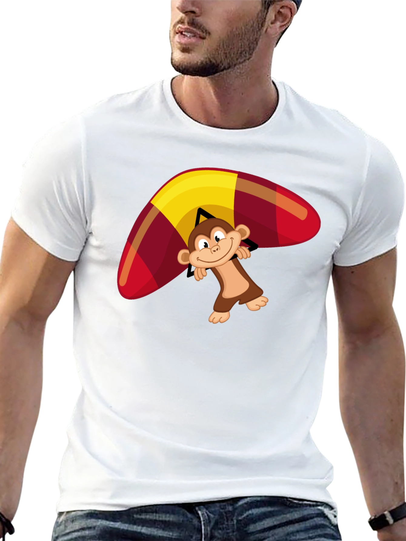 Black Monkey Hang Gliding Graphic T-Shirt view 13