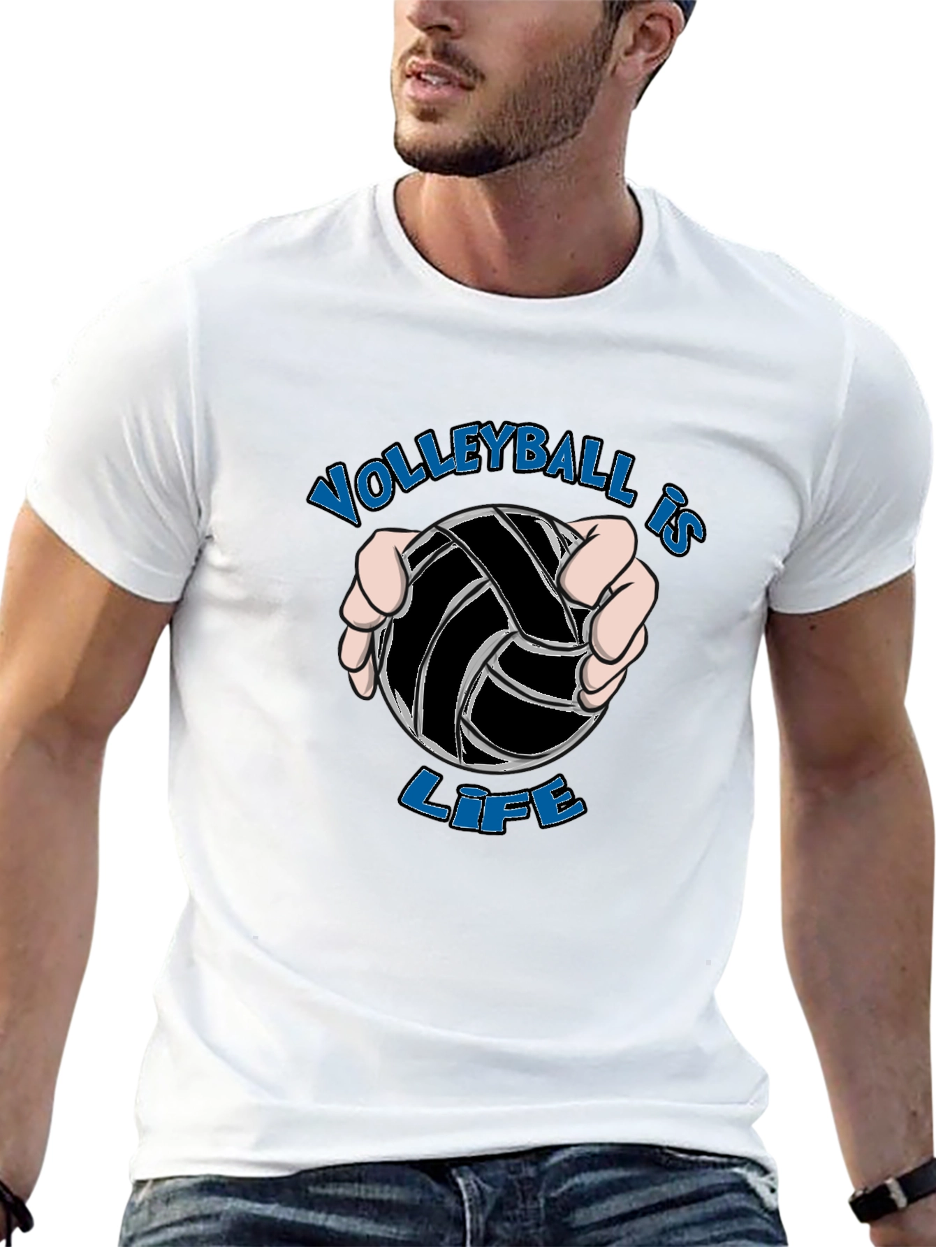 Black Volleyball is Life Graphic Tee view 13