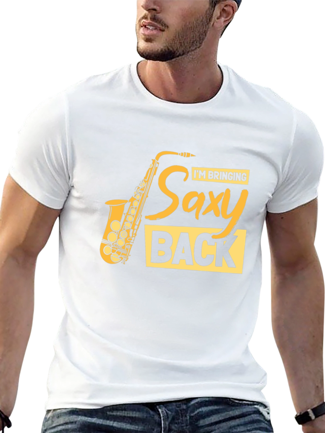 Black Saxy Back T-Shirt - Music Lover Tee view 13